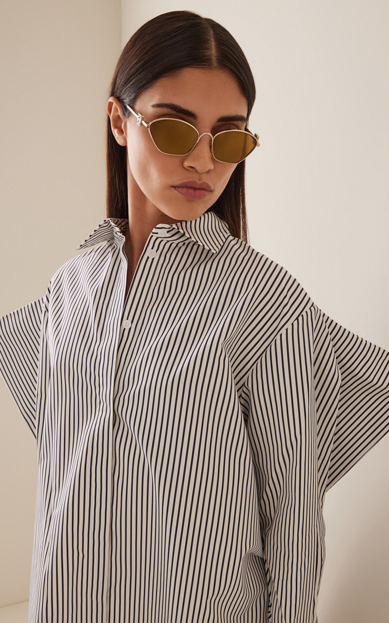 Loewe Anagram D-Frame Metal Sunglasses gold outlook