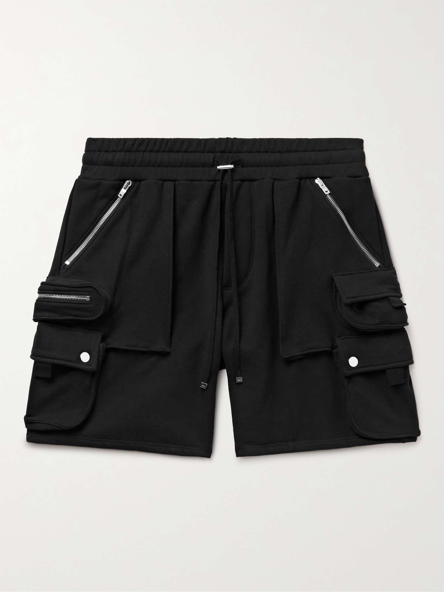 Loopback Cotton-Jersey Drawstring Cargo Shorts - 1