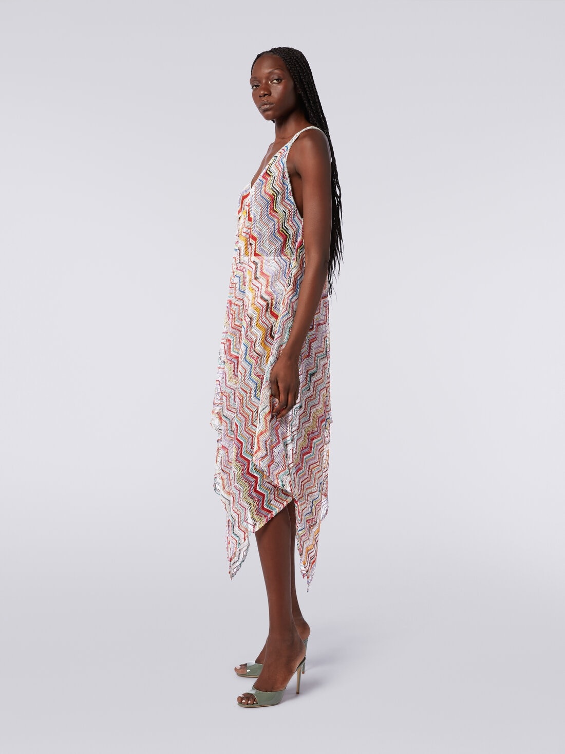 Long cover up in zigzag crochet with lurex - 3