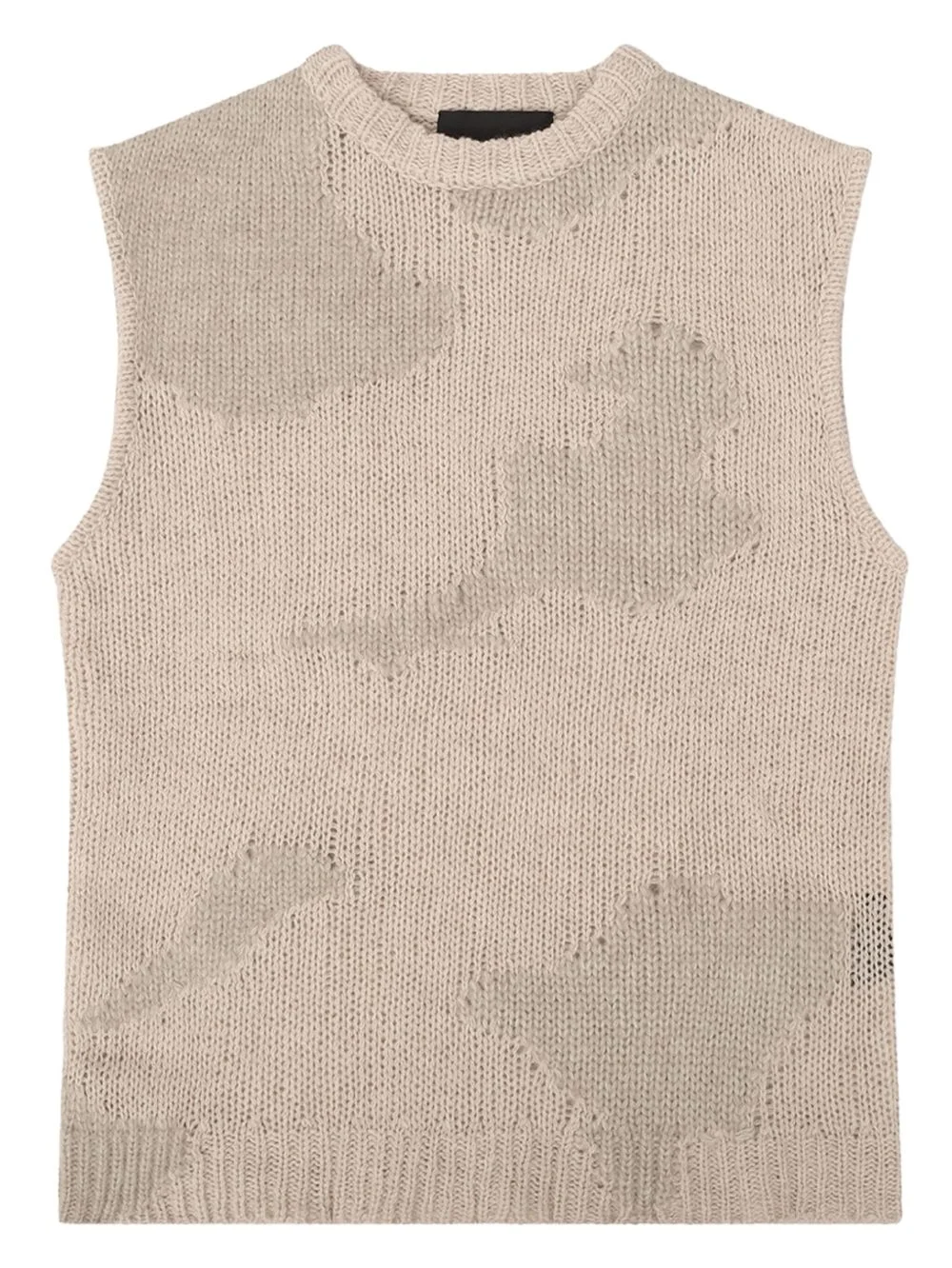 crew-neck wool vest - 1