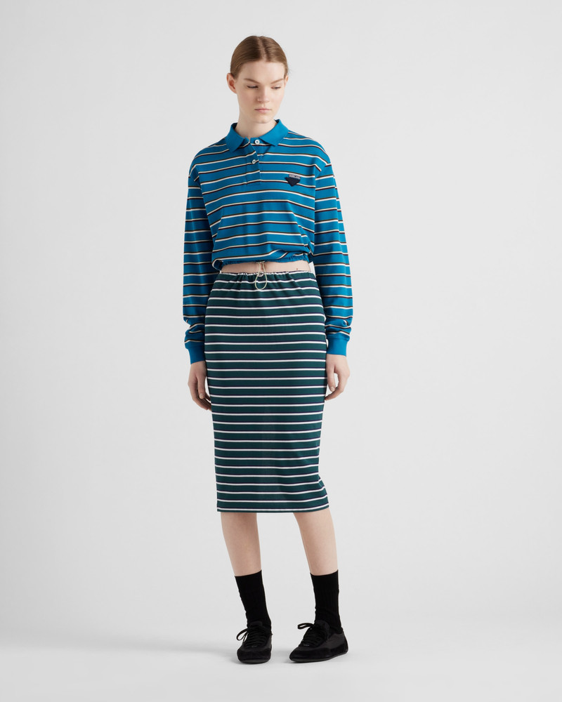 Prada Striped piqué polo shirt outlook