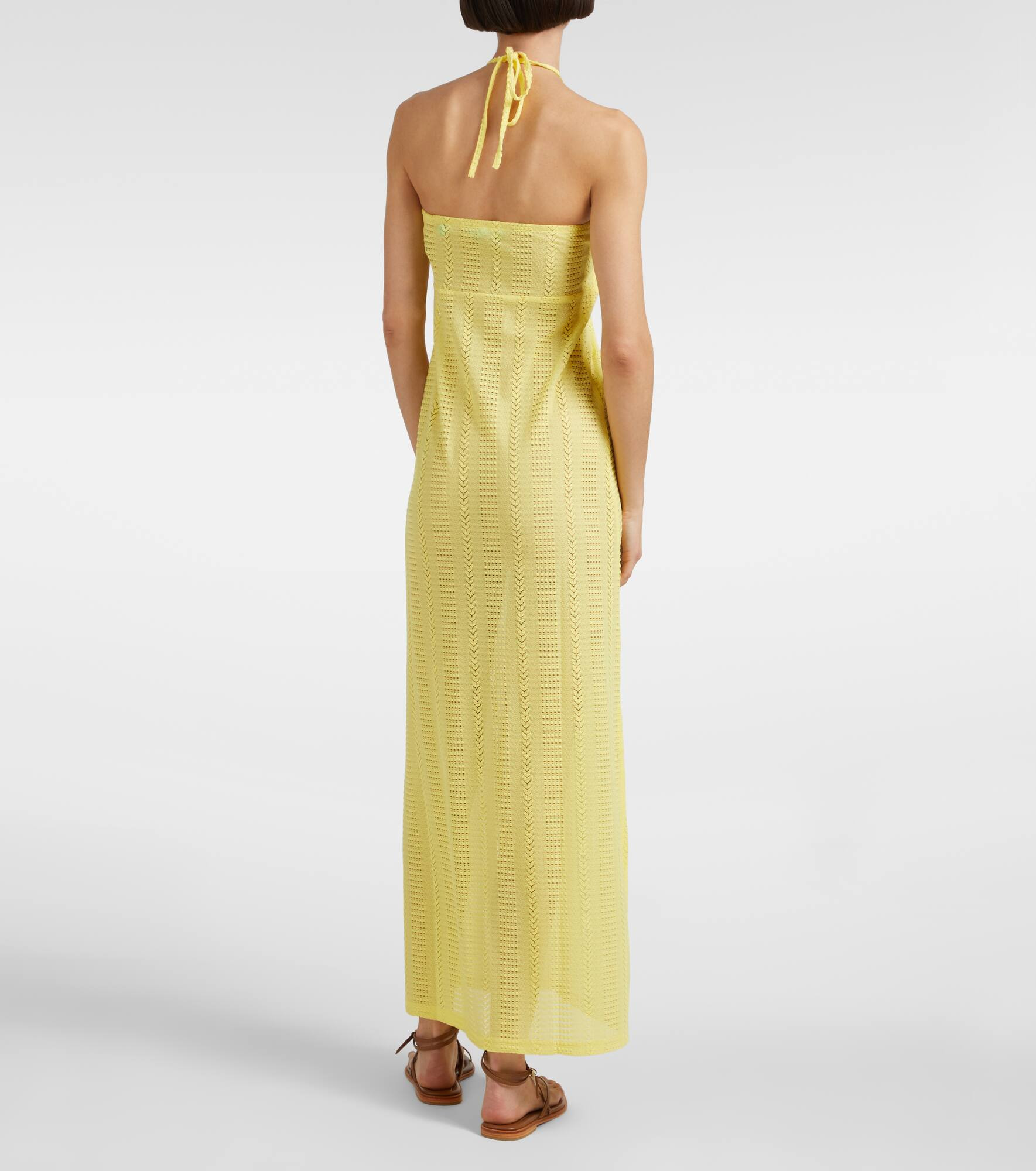 Mila semi-sheer halterneck maxi dress - 3