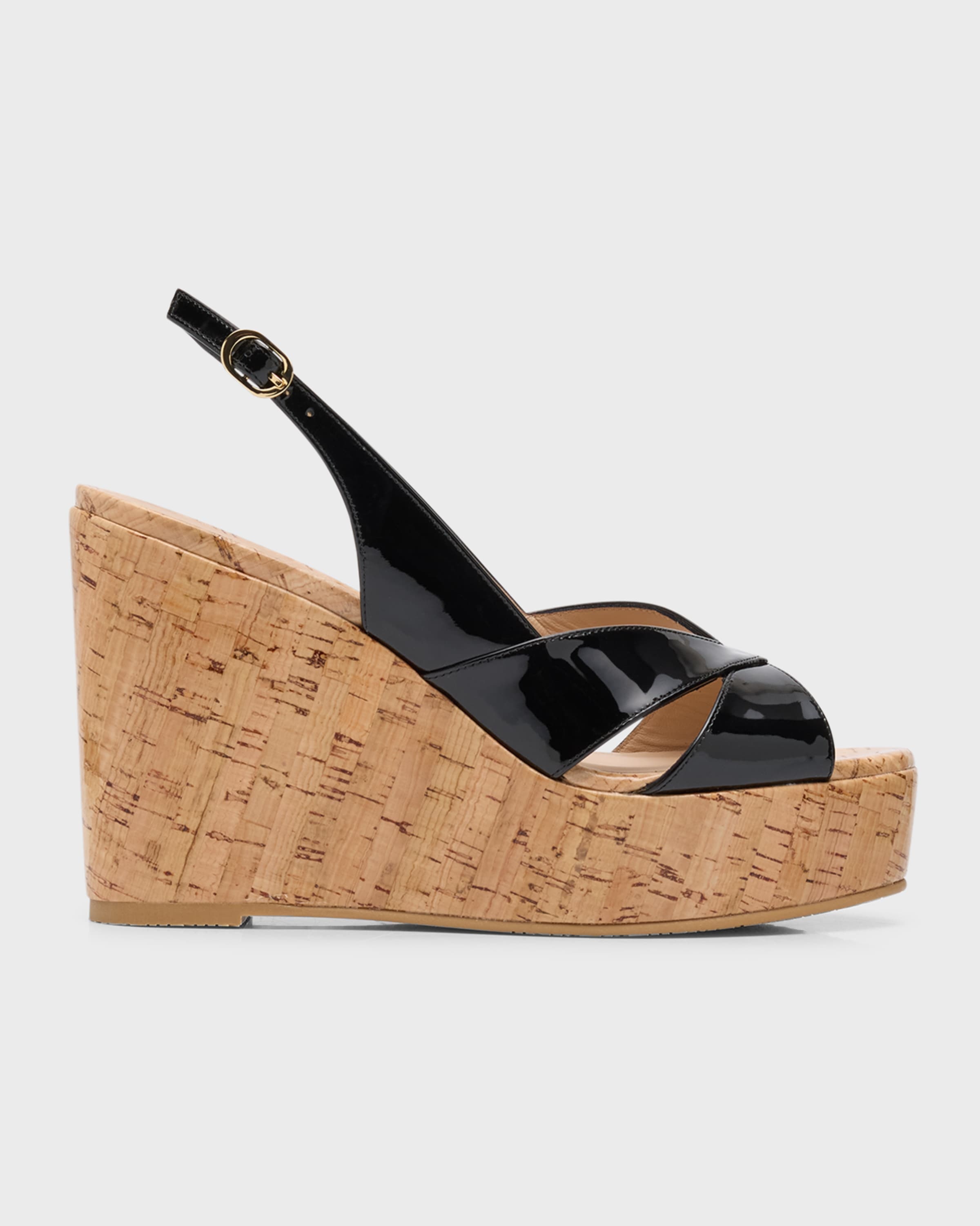 Carmen Patent Slingback Wedge Sandals - 1