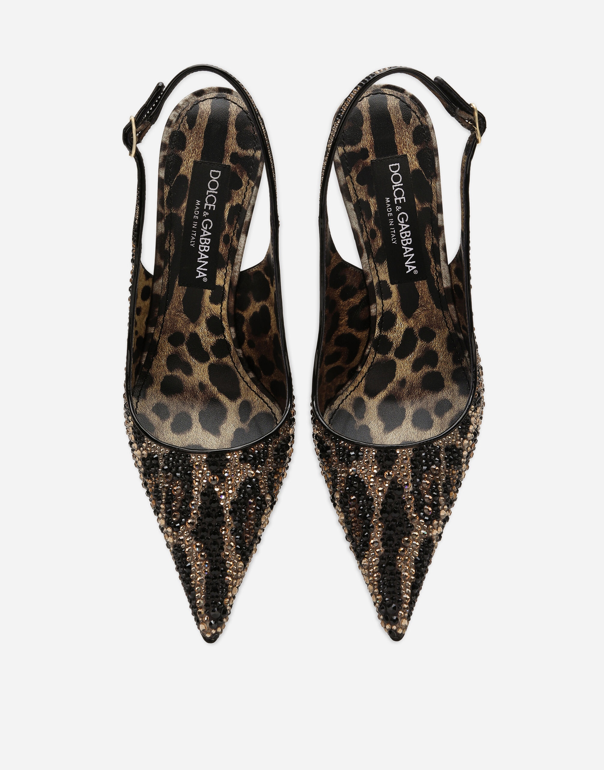 Satin slingbacks with fusible rhinestones - 4