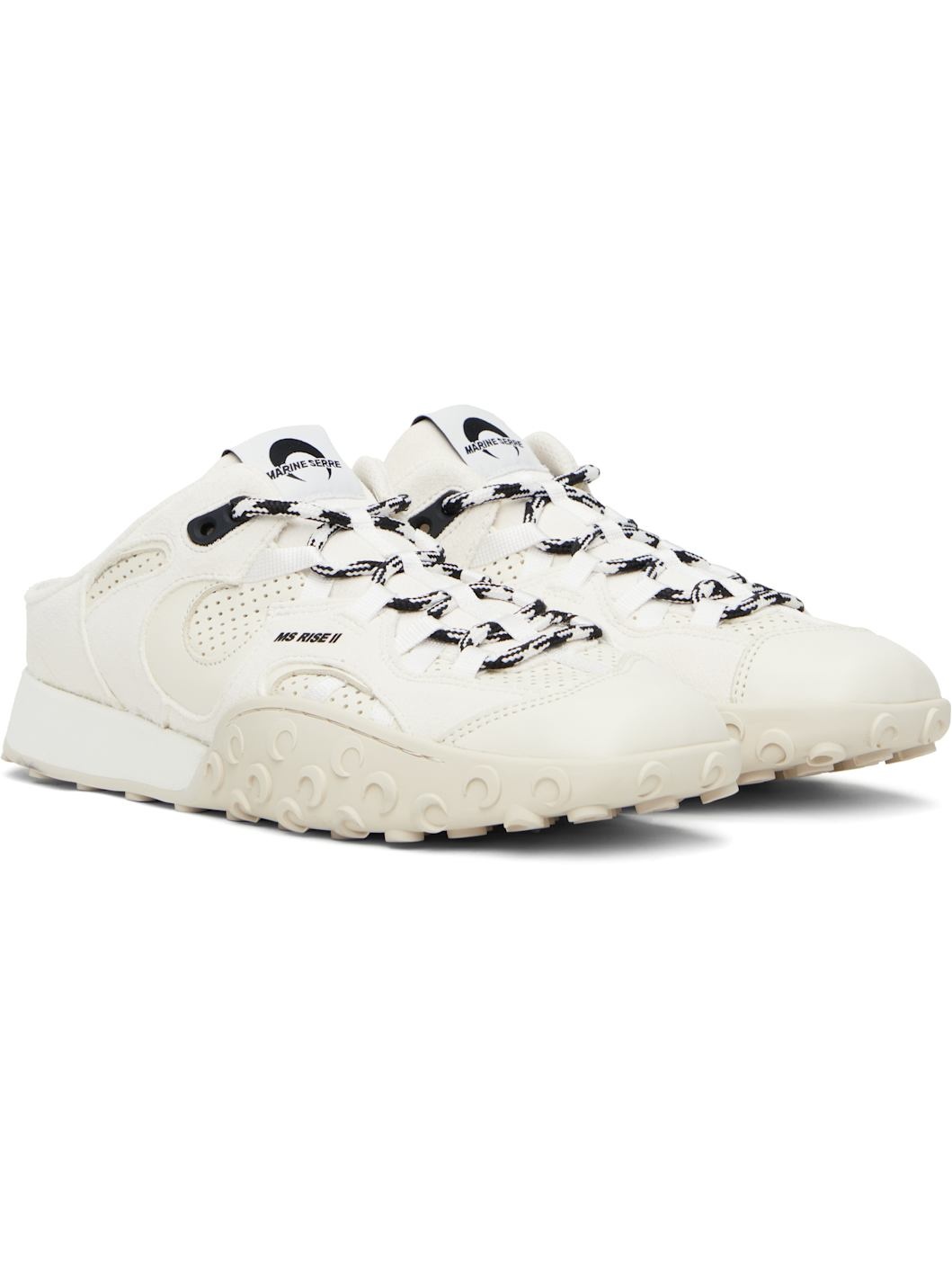 White Suede Leather MS Rise Tyko Mules - 4