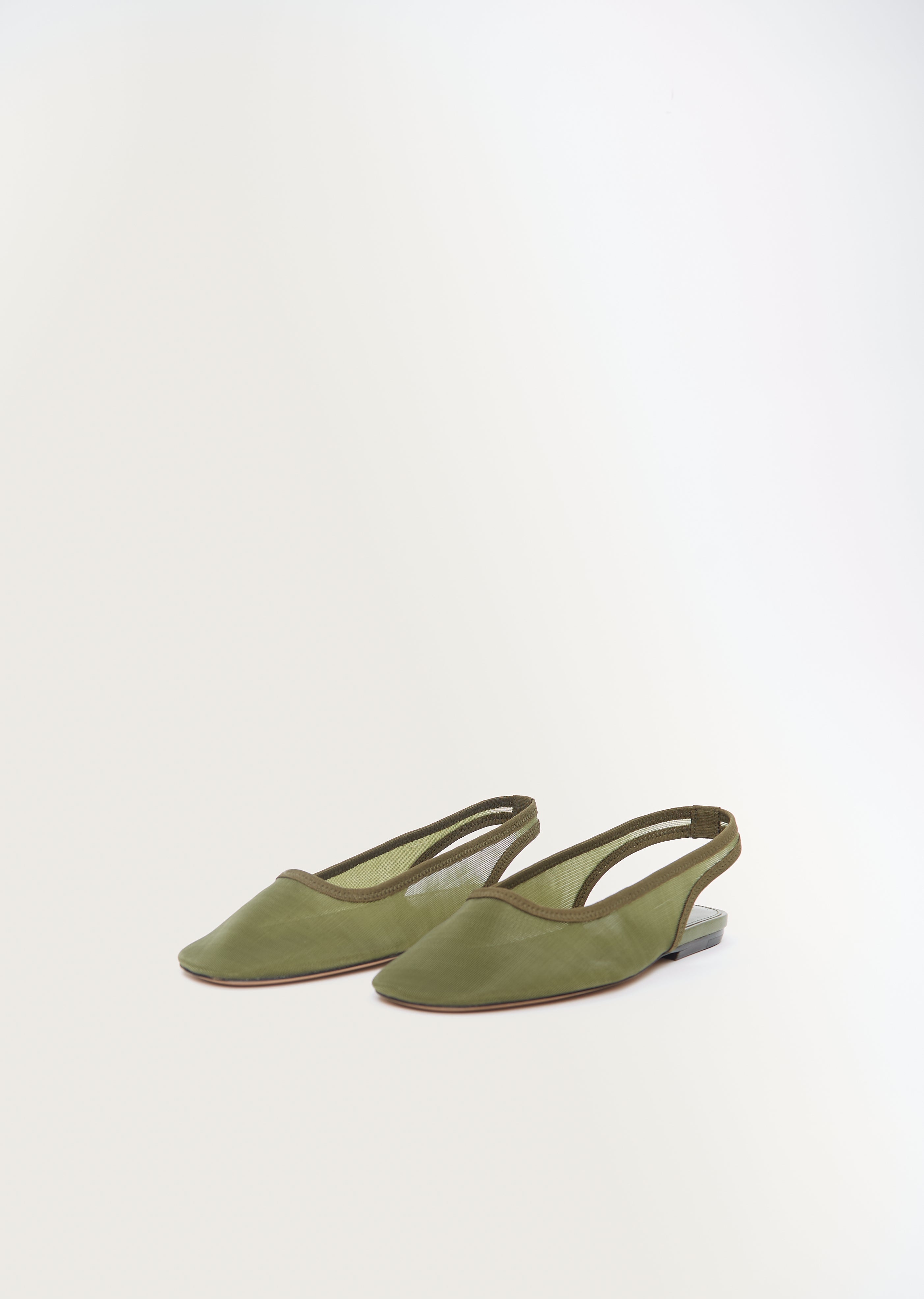 Mesh Slingback Ballet — Khaki - 2