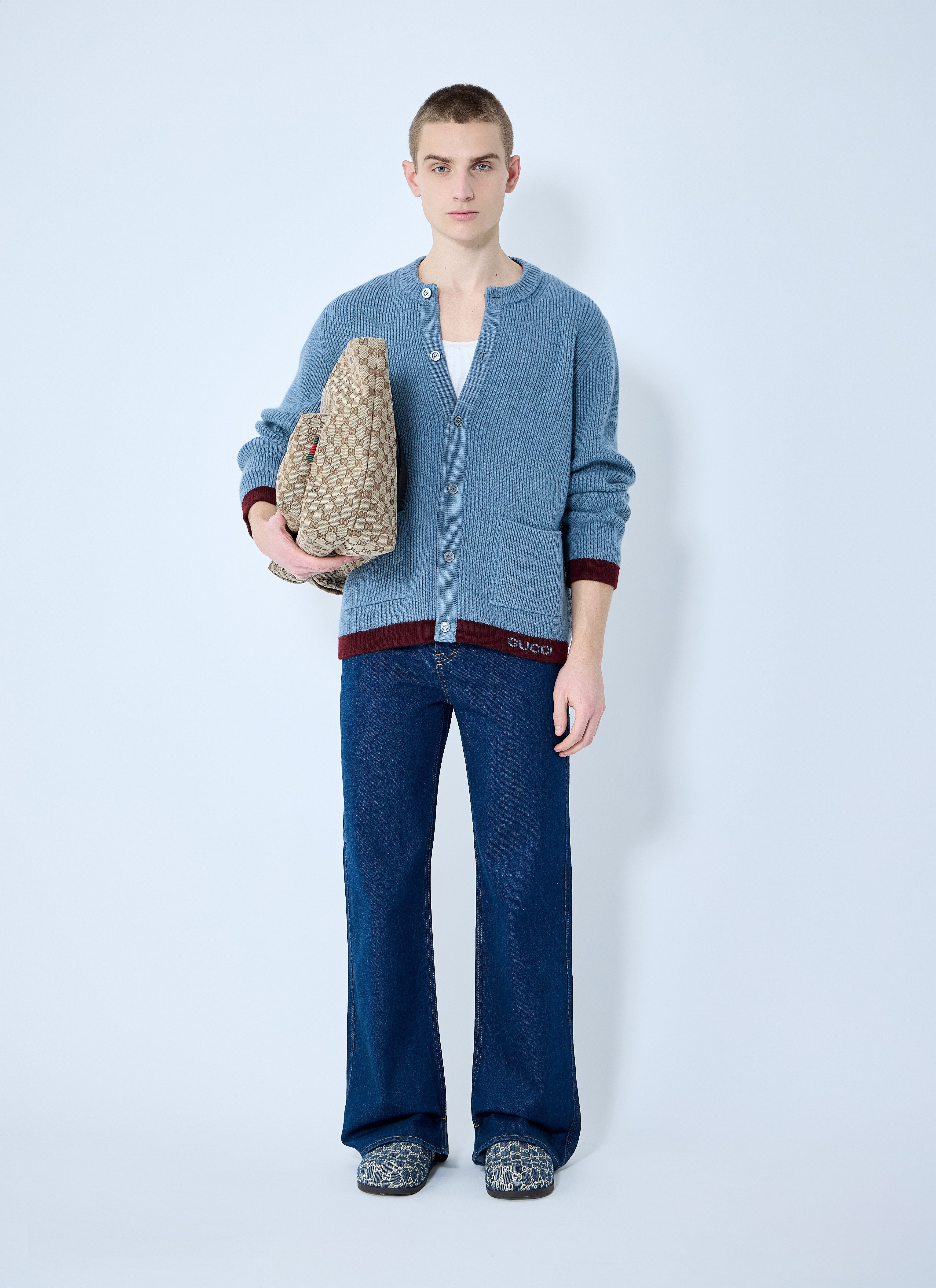 Gucci Men Denim Jeans With Embroidery - 2