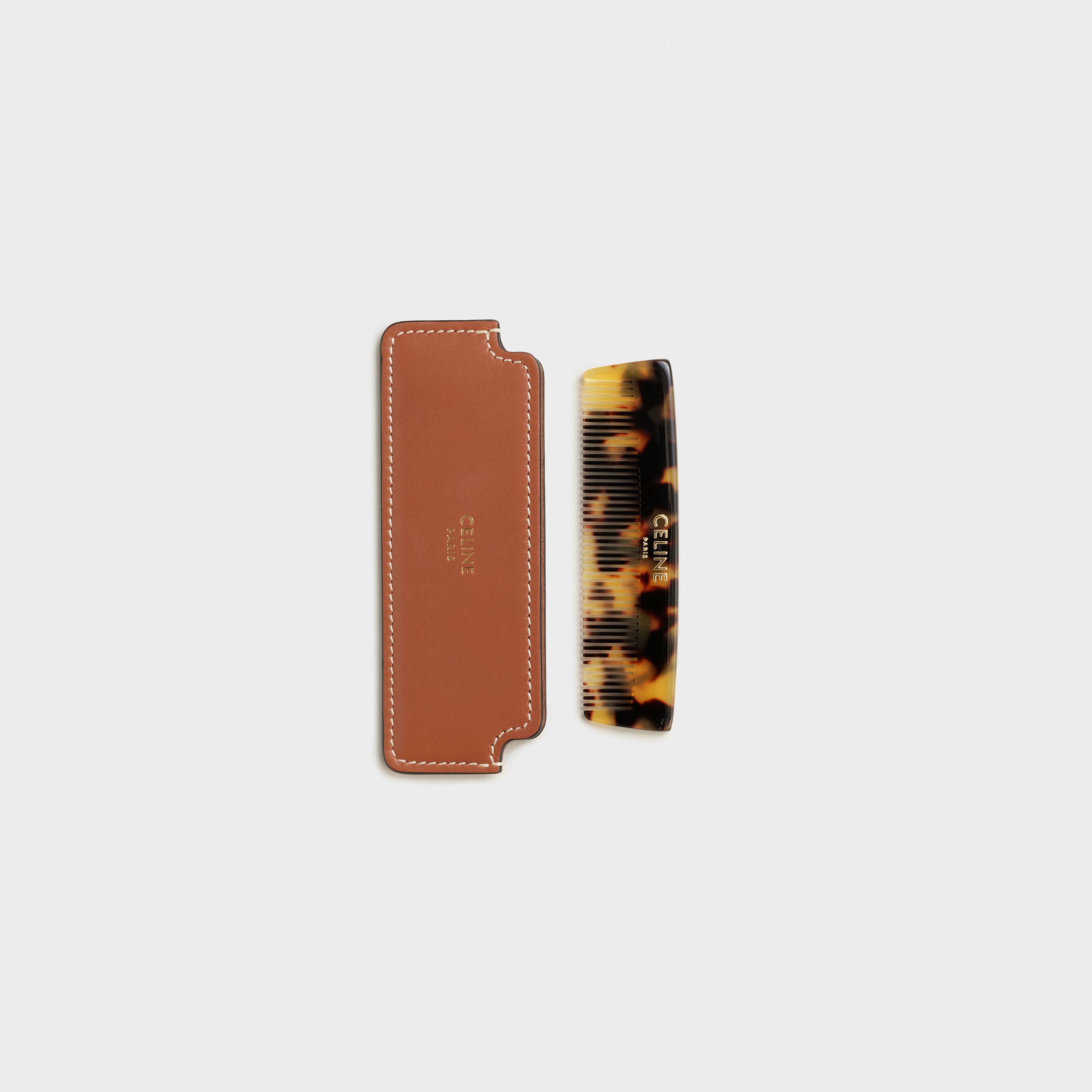 Moustache Comb in Natural Calfskin - 3