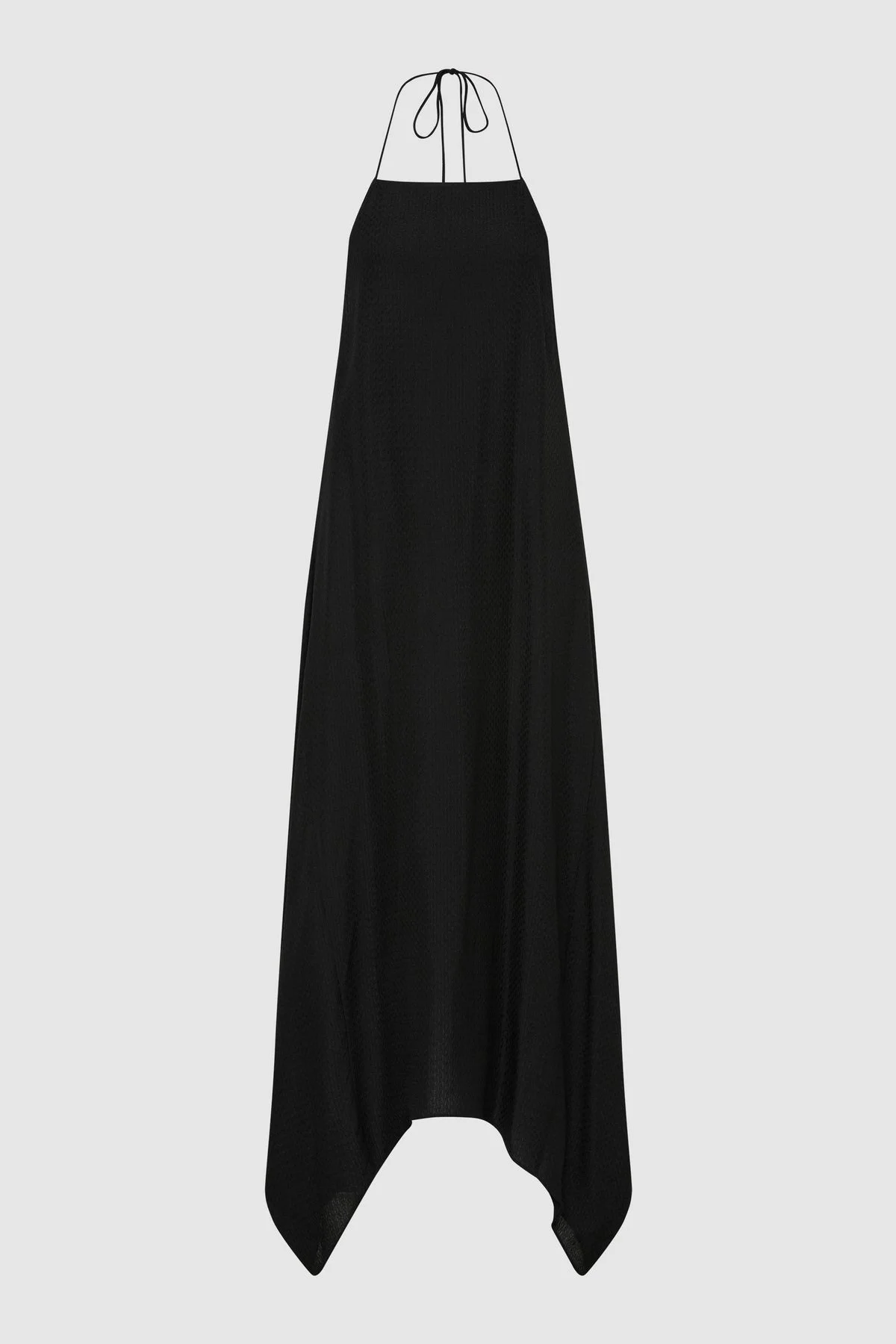 Textured Weave Halter Dress - Black - 1