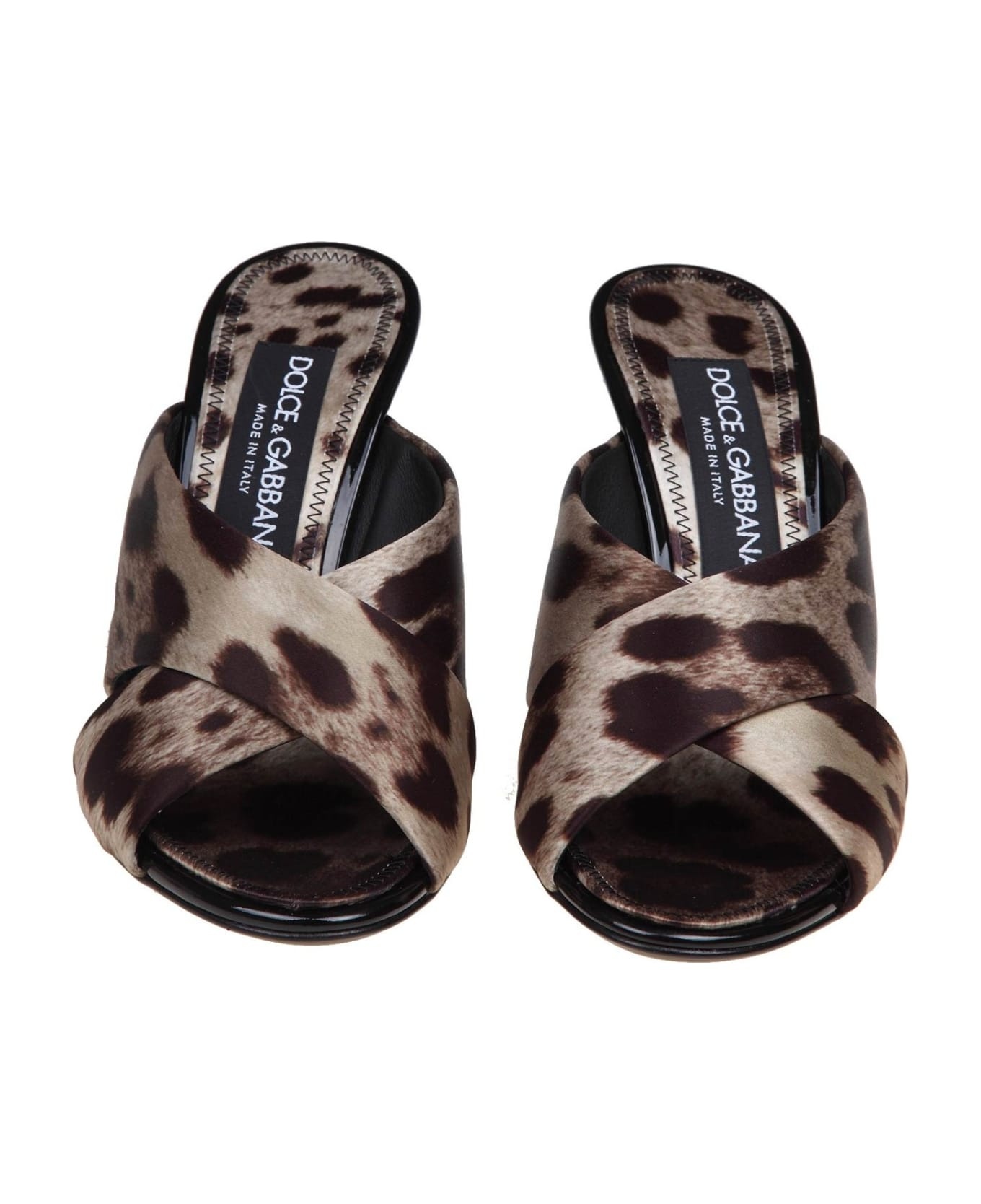 Keira Sandals In Satin With Spotted Print - 3