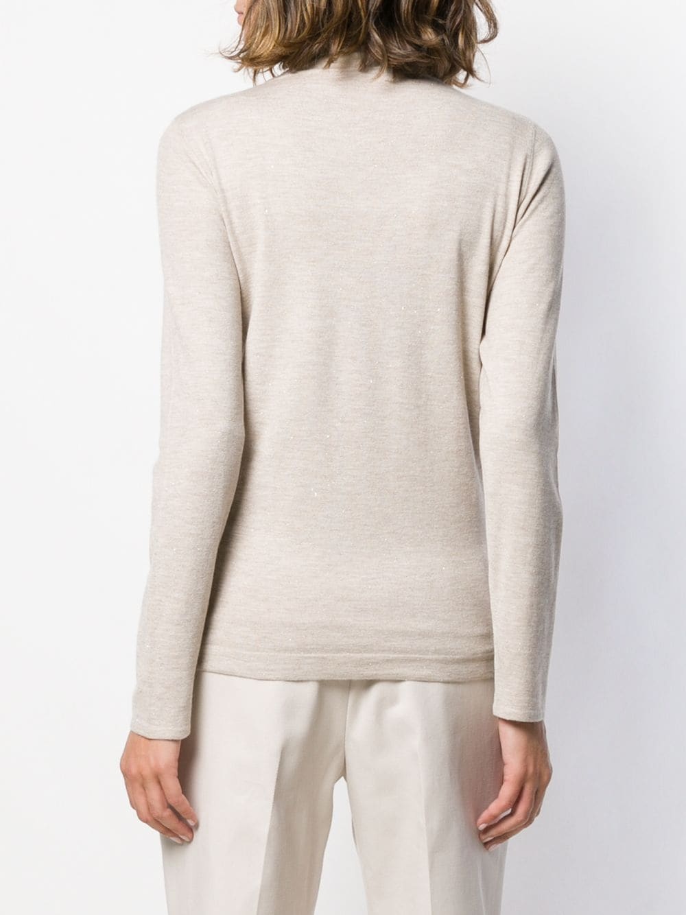 mottled turtleneck jumper - 4