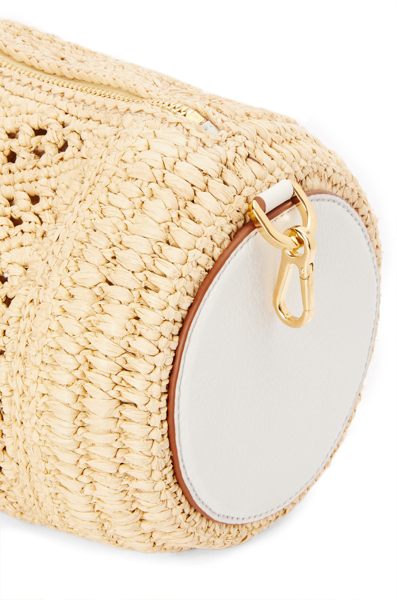 Bracelet pouch in raffia and calfskin 6