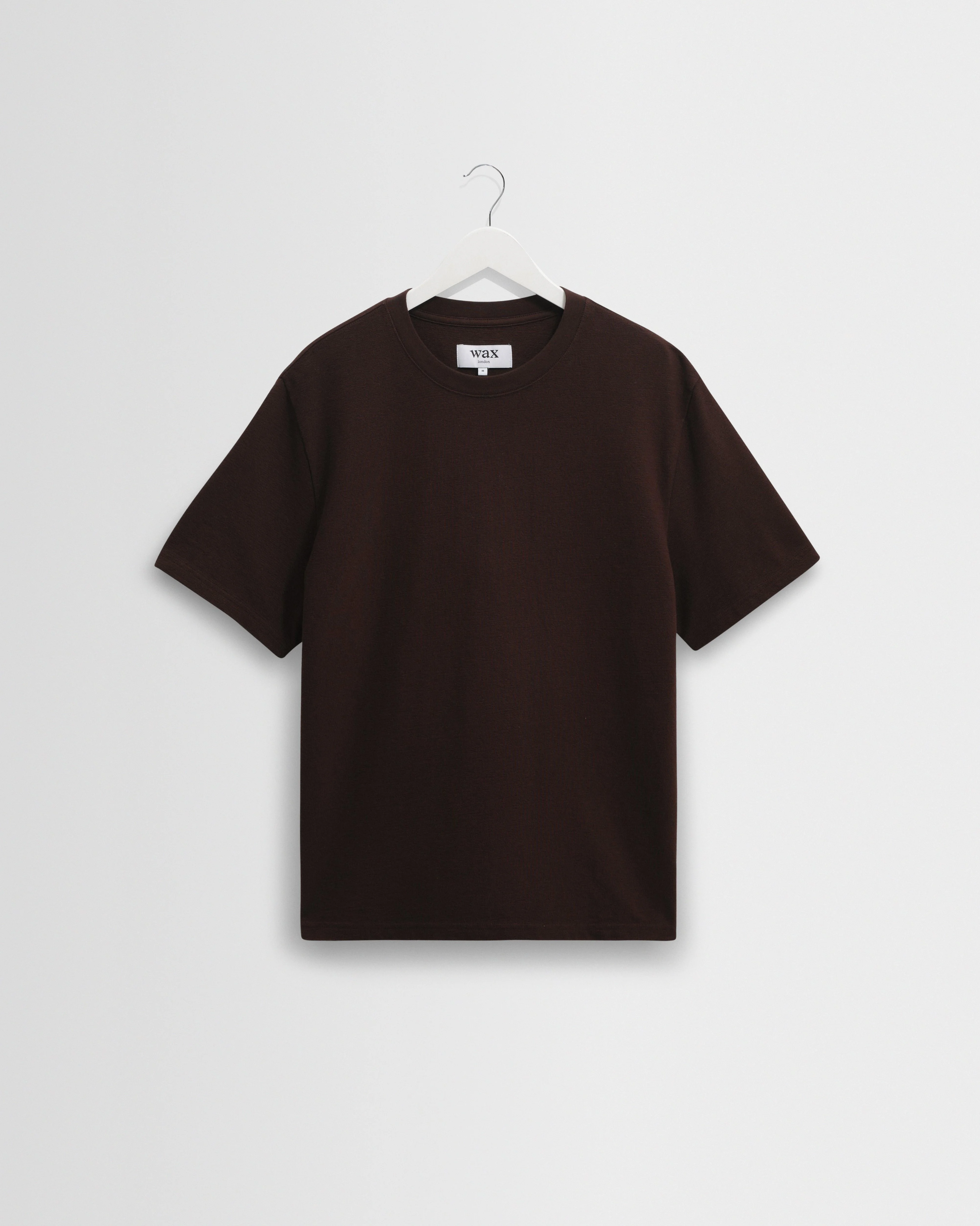 Dean - Dark Brown Textured Organic Cotton T-Shirt - 1