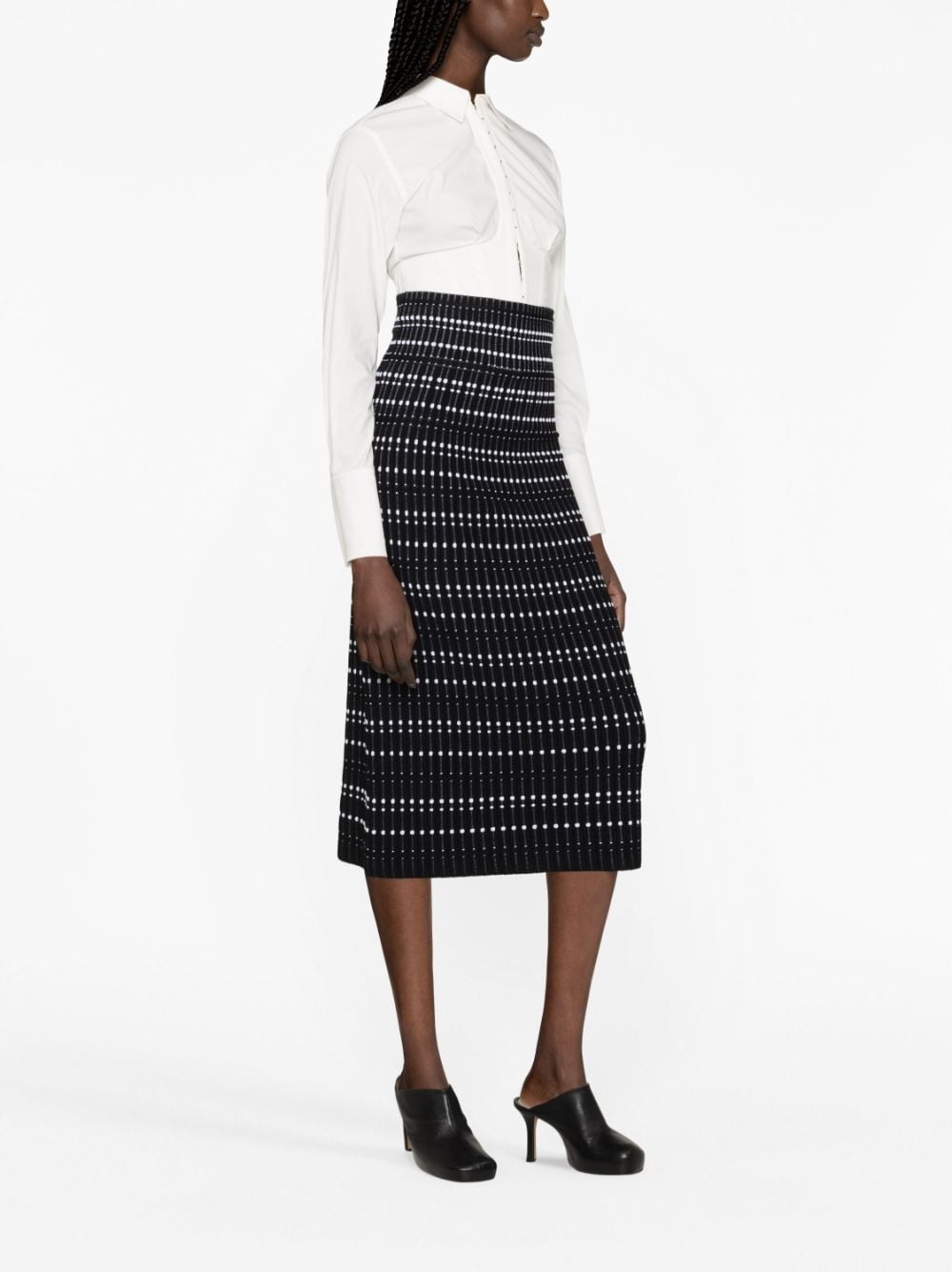 ribbed-knit midi skirt - 2