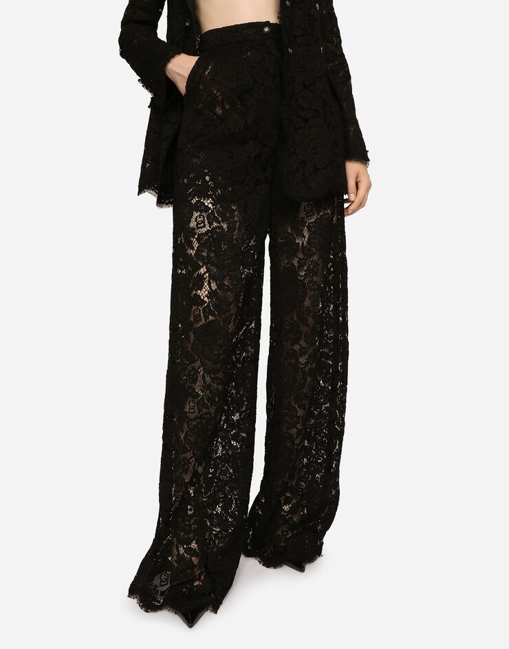 Flared branded stretch lace pants - 4