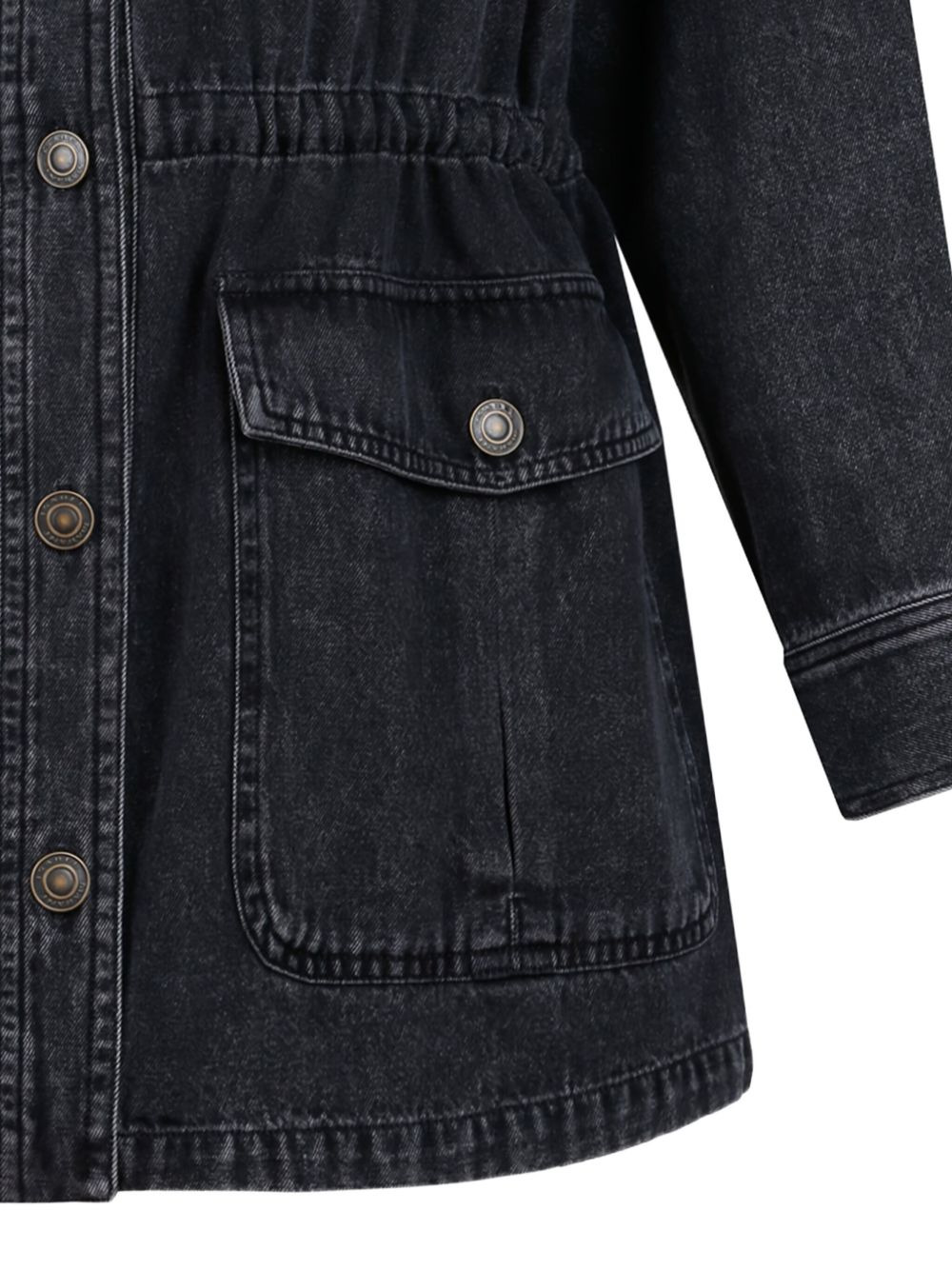 button-fastening cotton denim jacket - 4