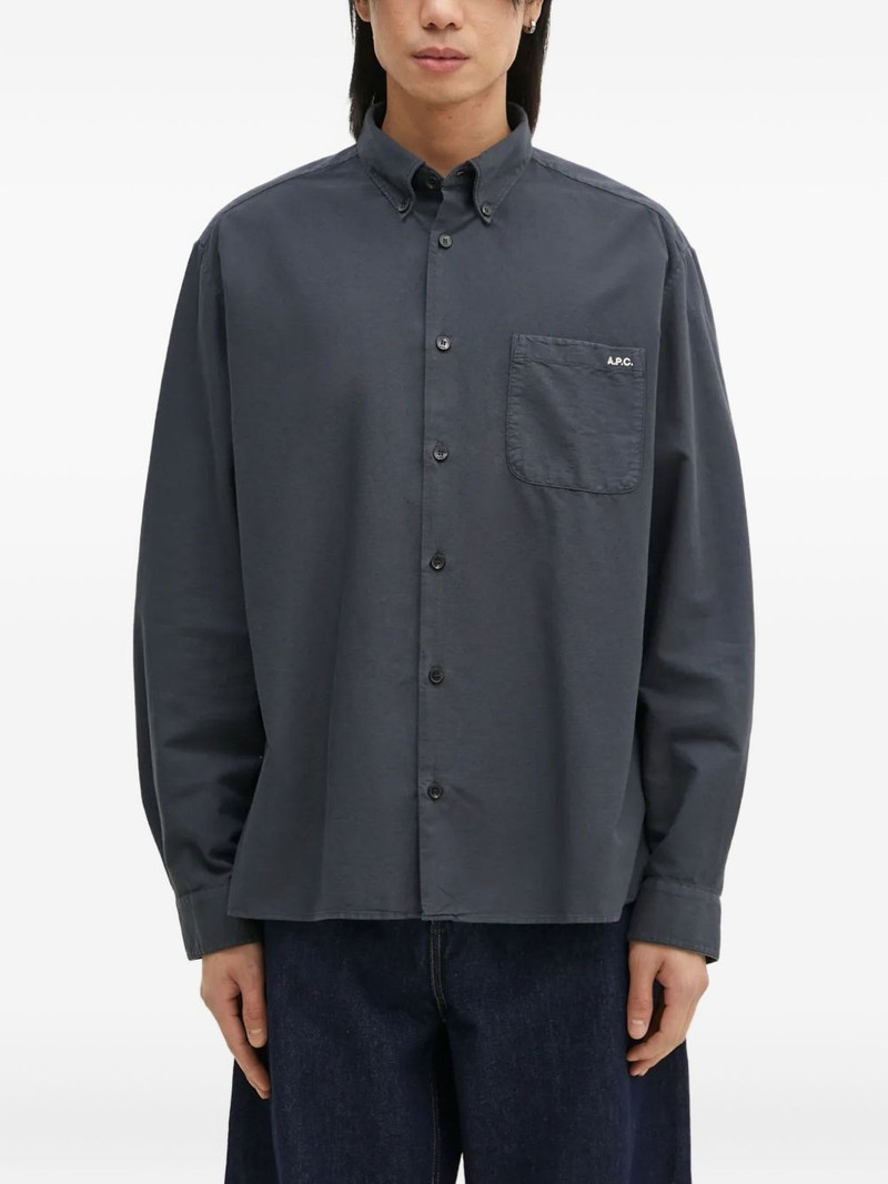 A.P.C. Mateo embroidered-pocket shirt outlook
