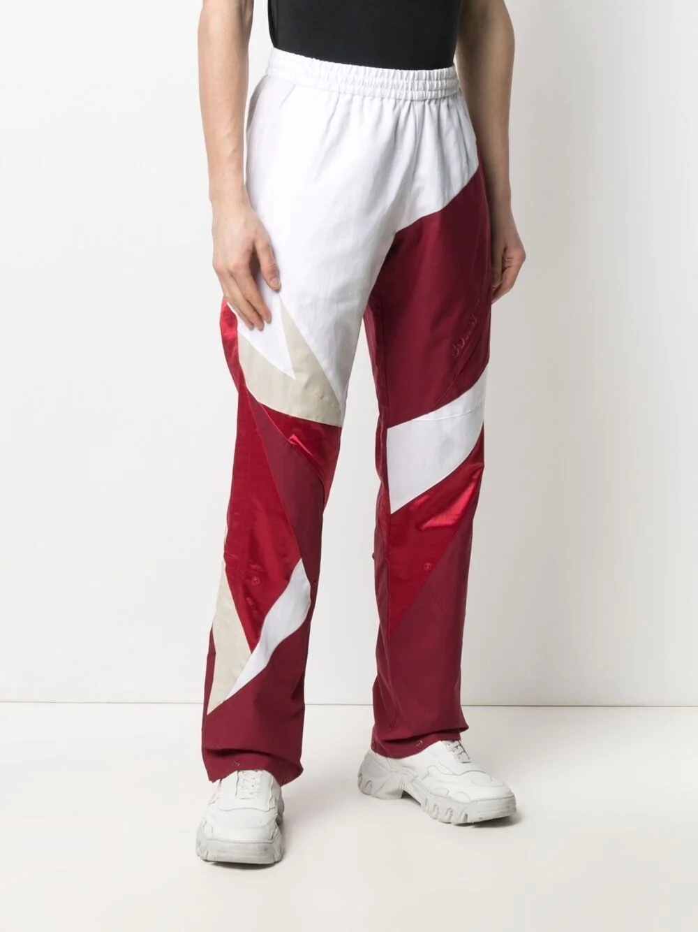 colour-block cotton track pants - 3