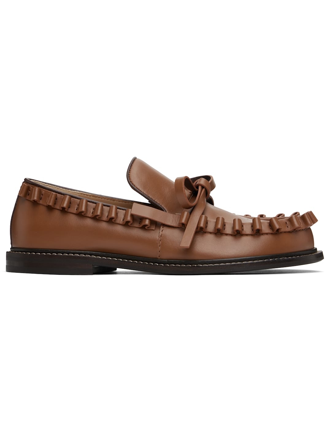 Tan Ruffle Loafers - 1