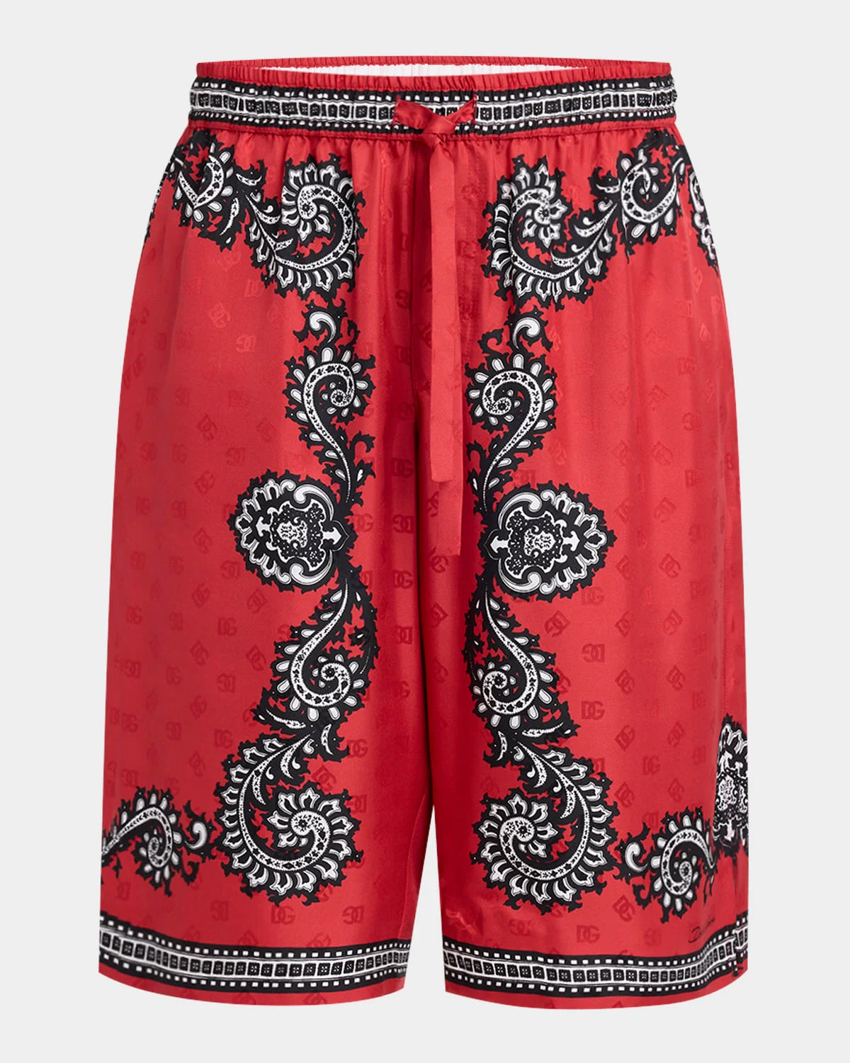 Men's Bandana-Print Silk Shorts - 1