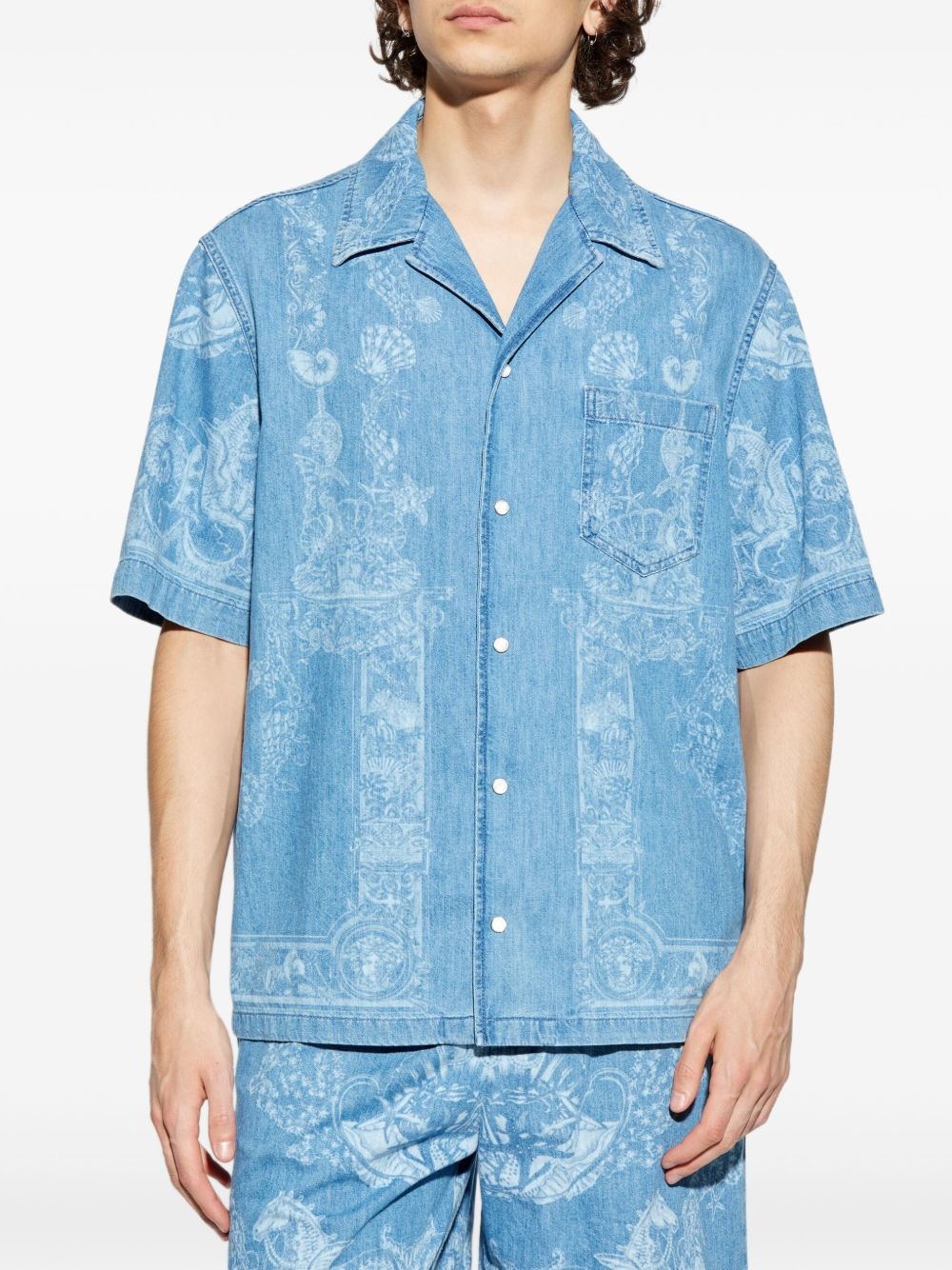 denim printed shirt - 3
