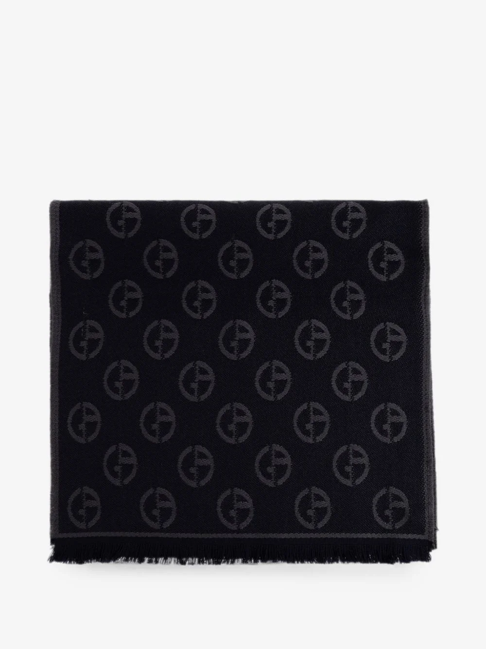 monogram fringed scarf - 1