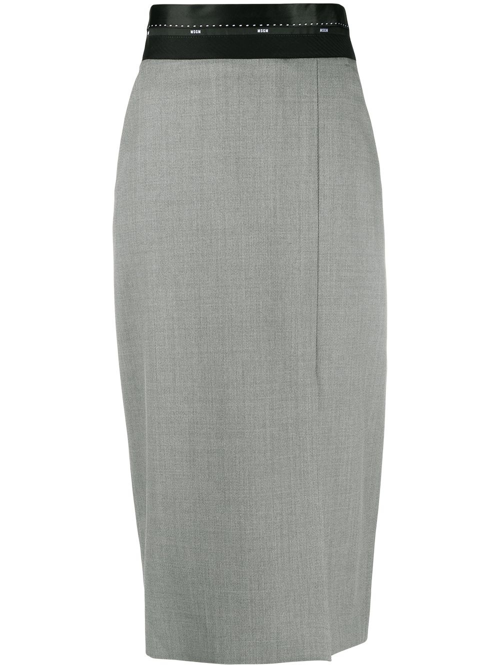 logo-waistband pencil skirt - 1