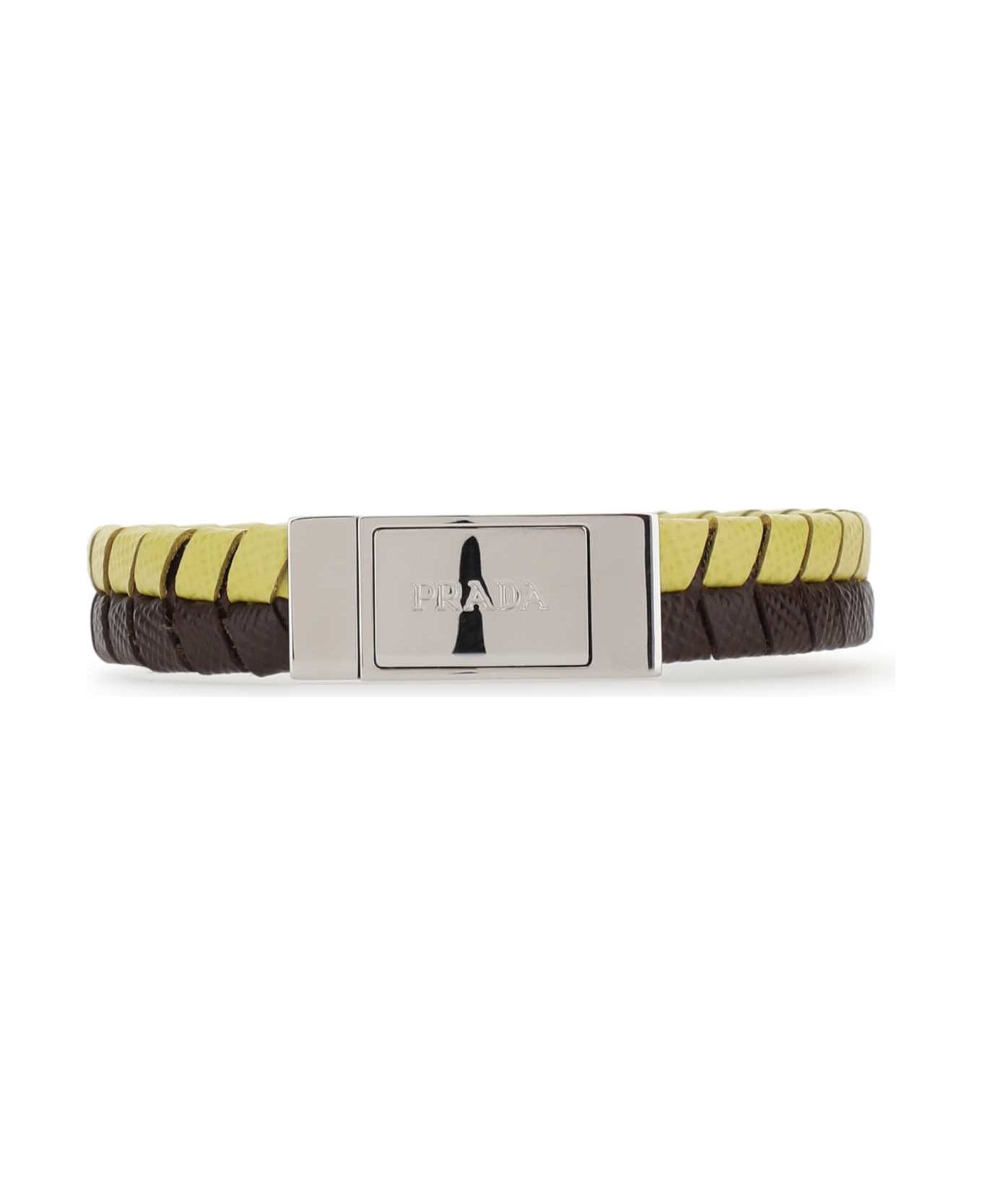 Two-tone Leather Bracelet - 1
