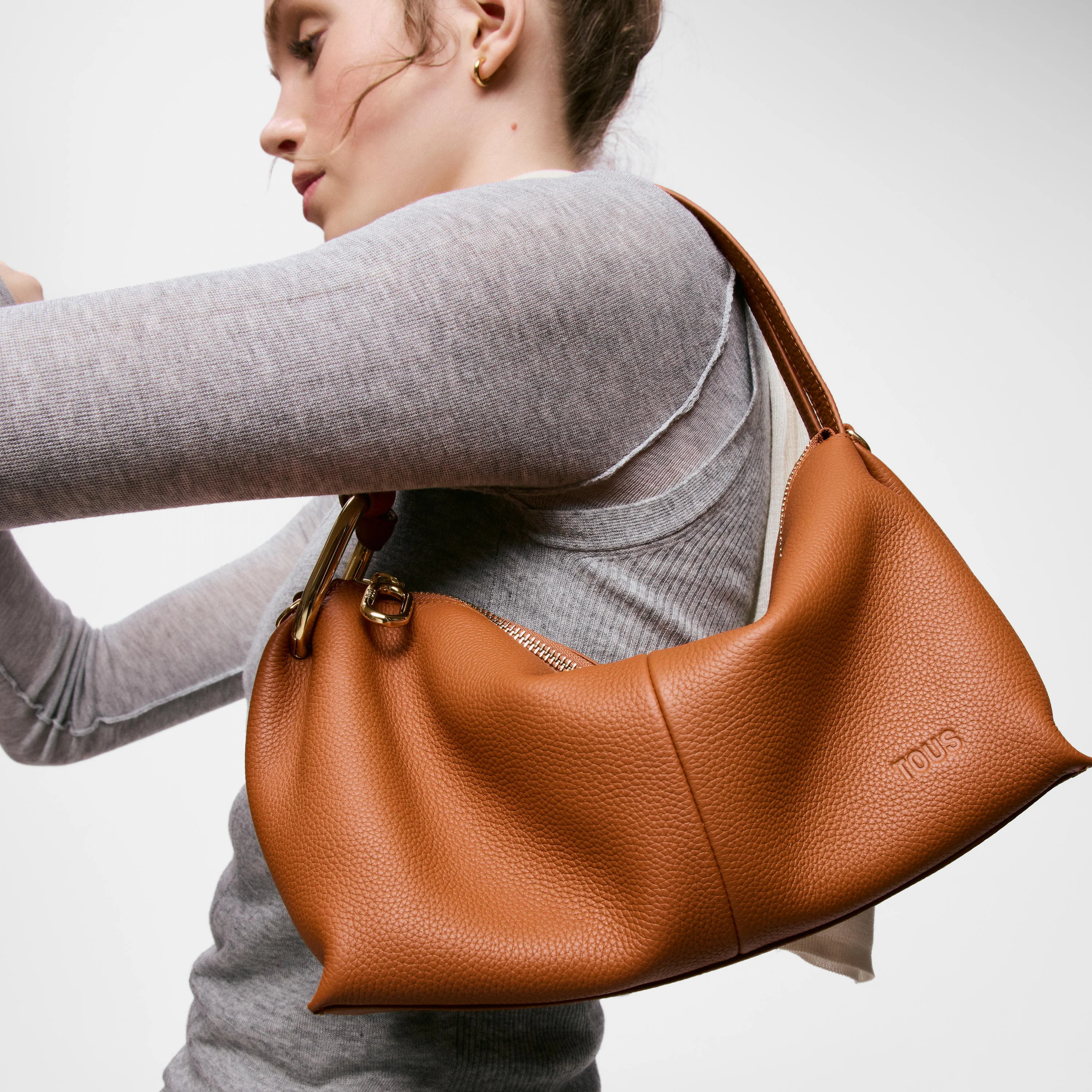 Camel-colored Bowling leather bag TOUS Hold - 1