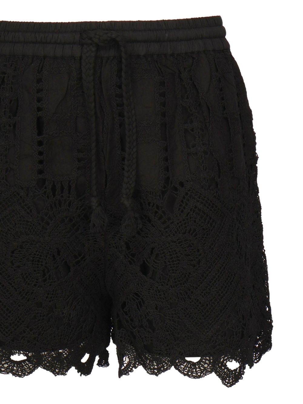 lace scalloped-hem shorts - 2