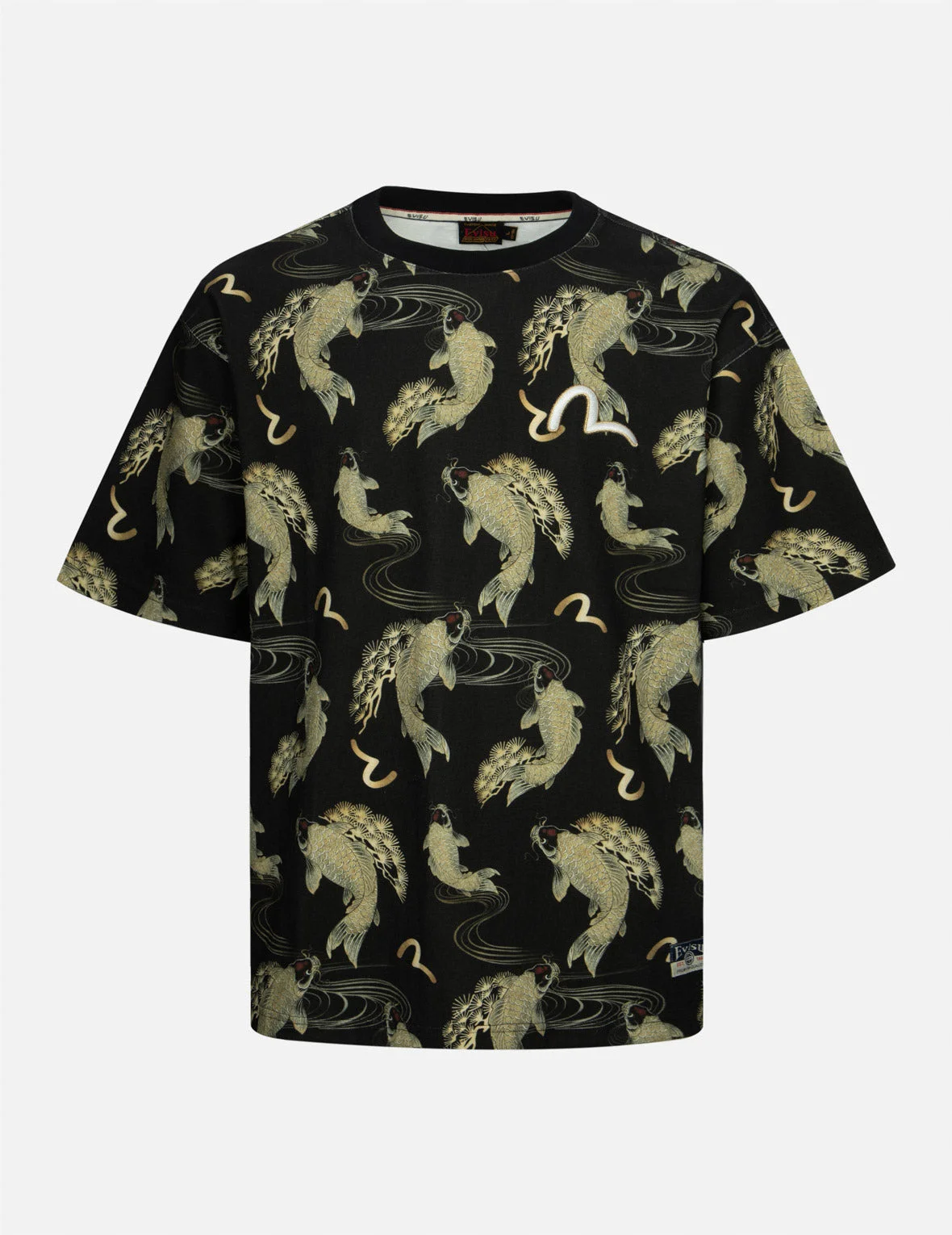 ALLOVER CARP AND SEAGULL PRINT RELAX FIT T-SHIRT - 1