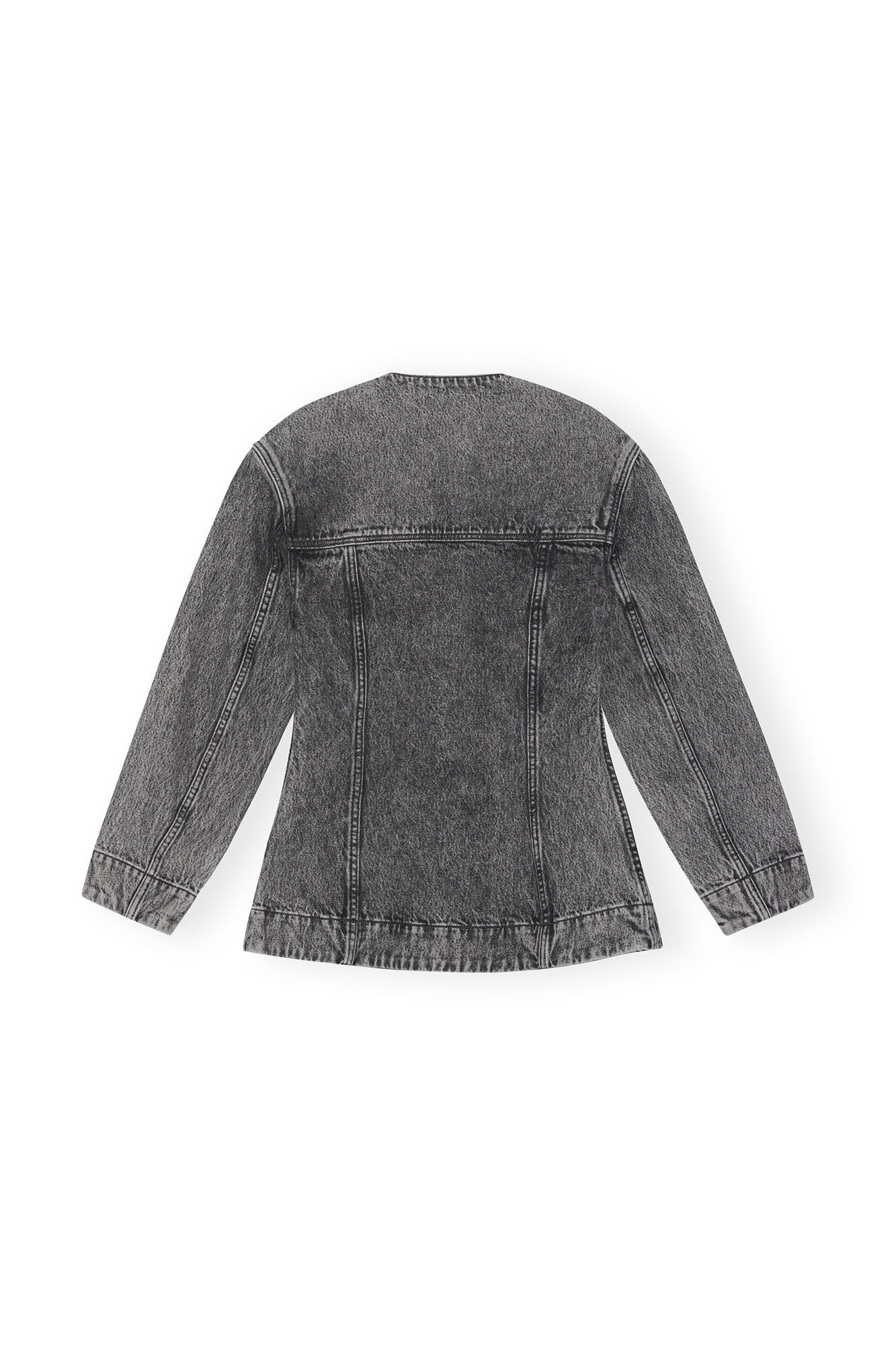 SNOW WASHED DENIM FITTED BLAZER - 6