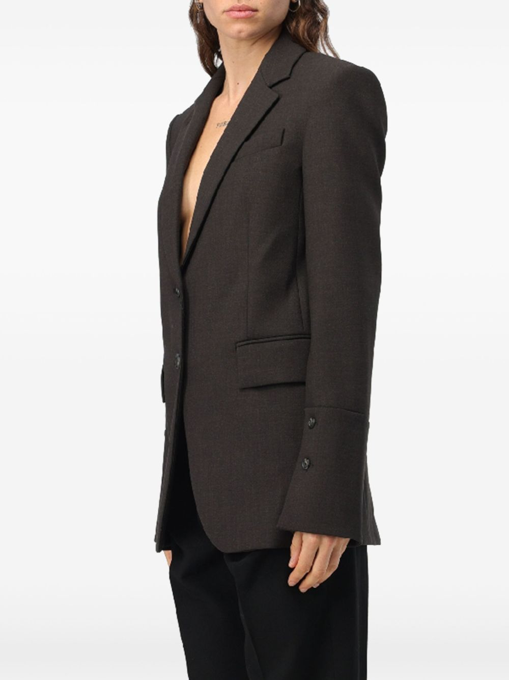 buttoned single-breasted blazer - 3