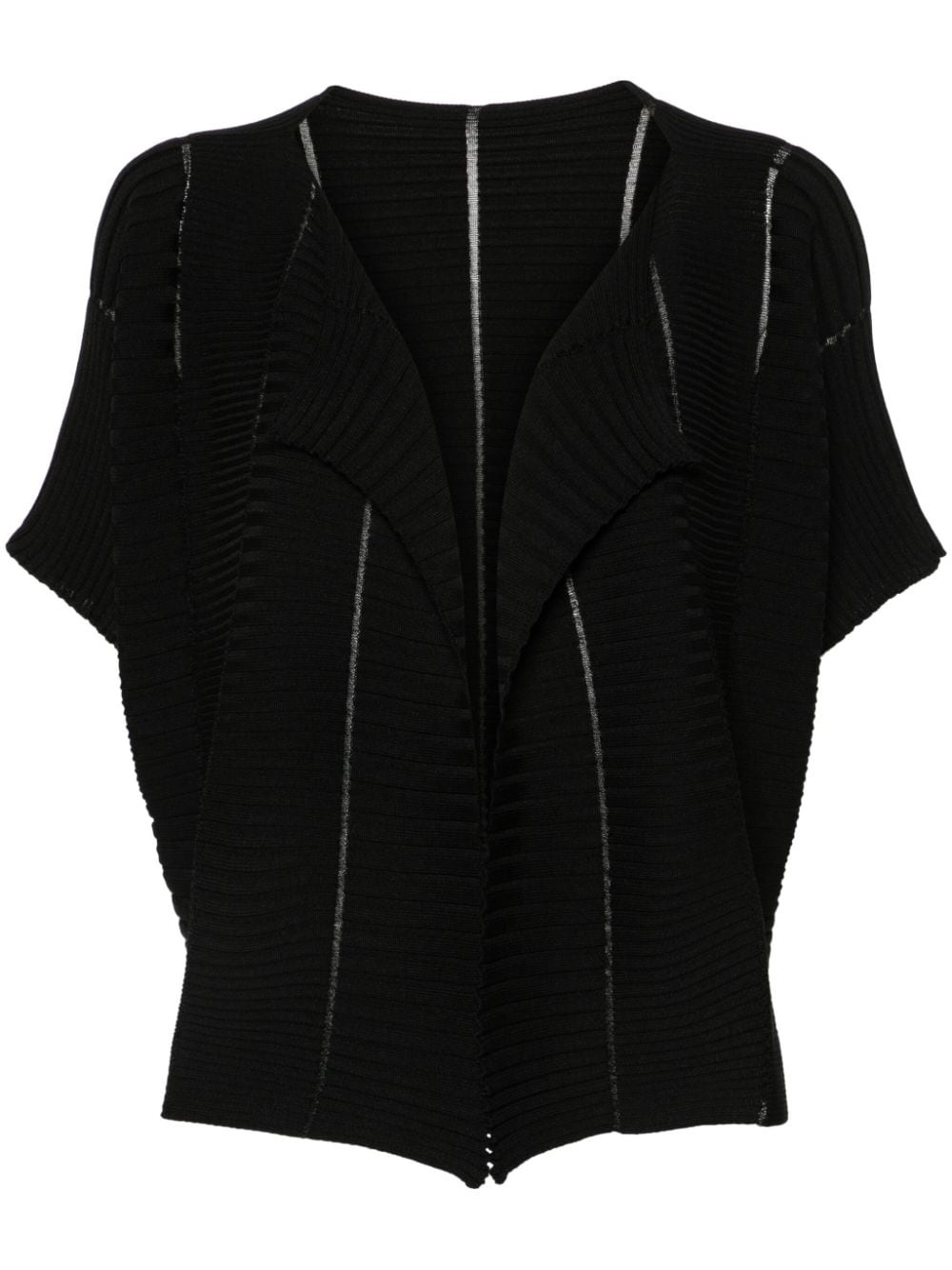 ribbed-knit cardigan - 1