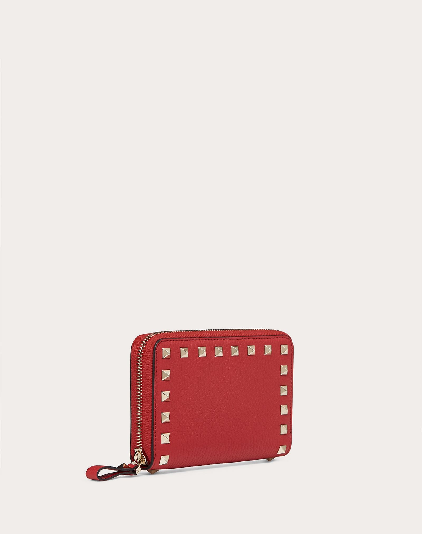 Rockstud Grainy Calfskin Zippered Wallet - 4