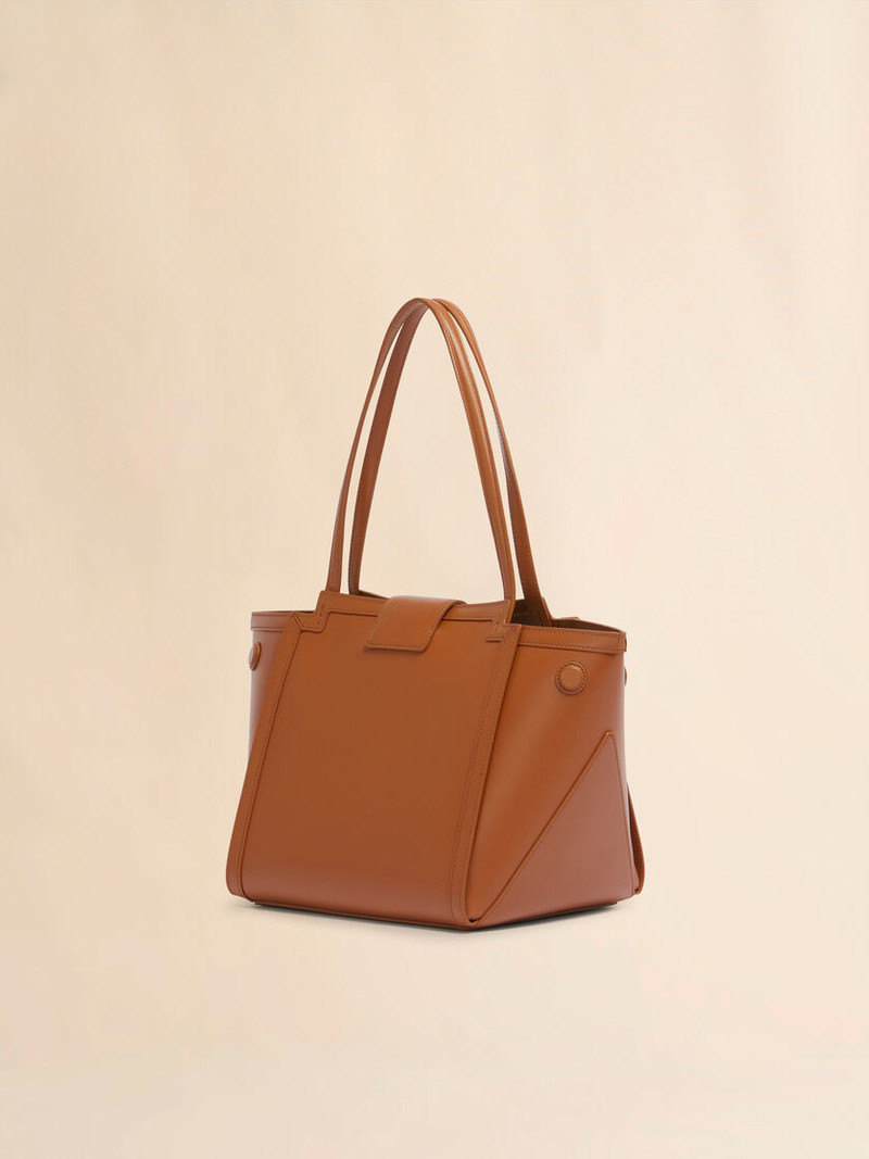 Marni LIGHT BROWN LEATHER MINI RIVIERA BAG outlook