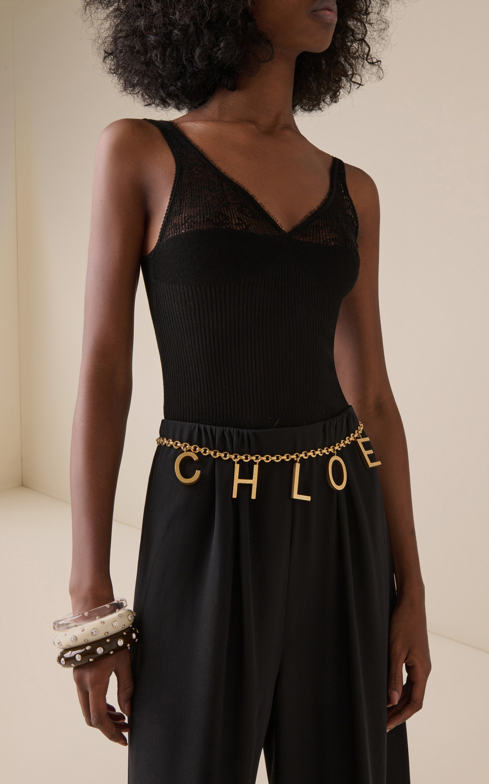 Letters Gold-Tone Chain Belt gold - 2