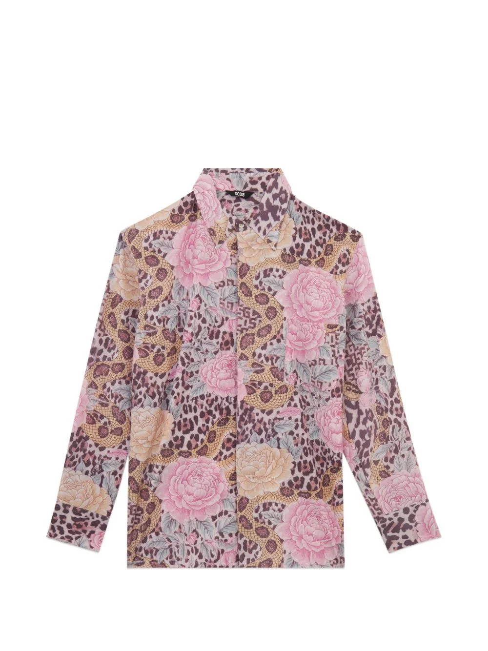 animal-print floral shirt - 1