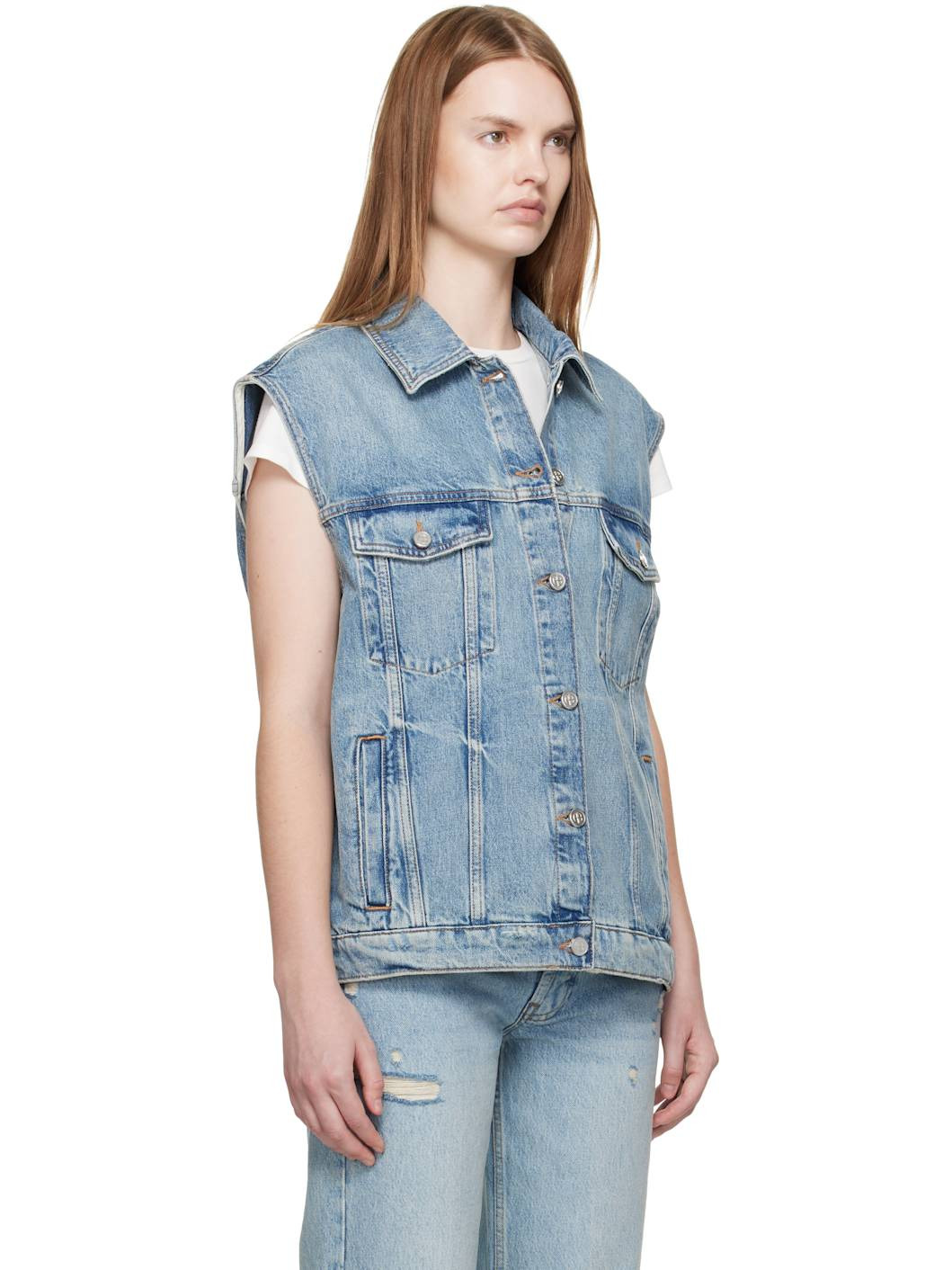Blue Rory Denim Vest - 2