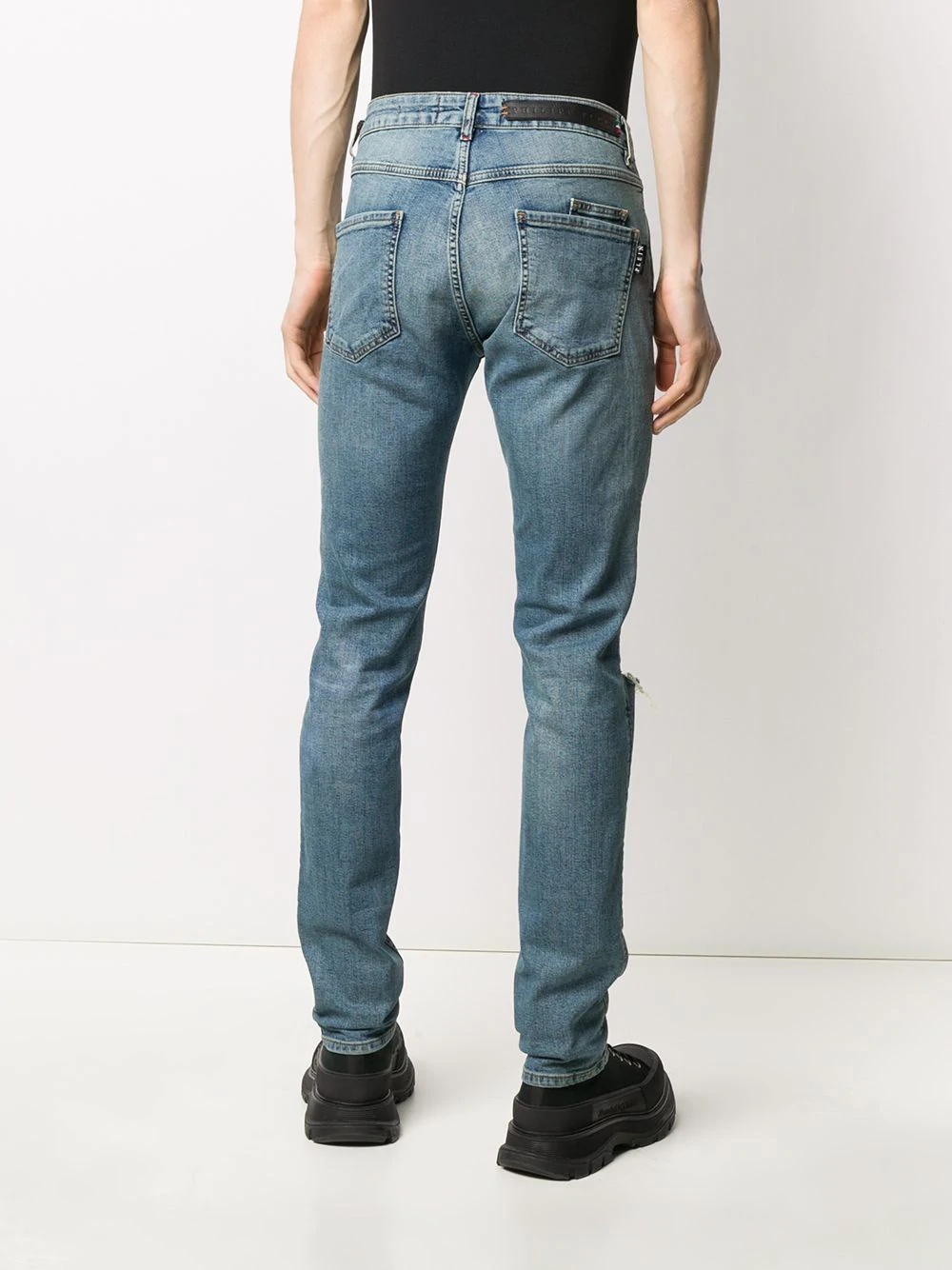 distressed straight jeans - 4