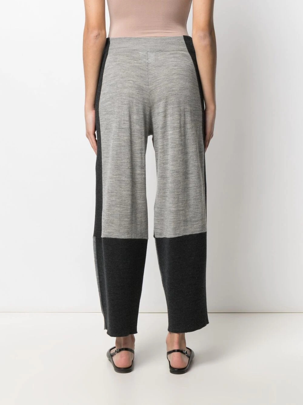 colour-block knitted trousers - 4