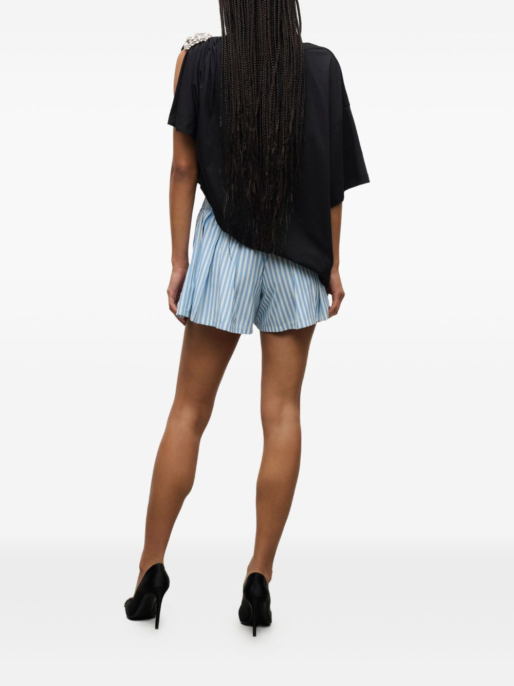 pleated grommet shorts - 3
