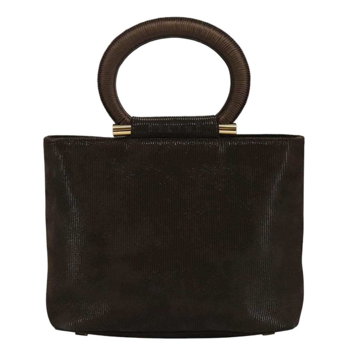 CELINE Hand Bag Suede Brown Gold - 2