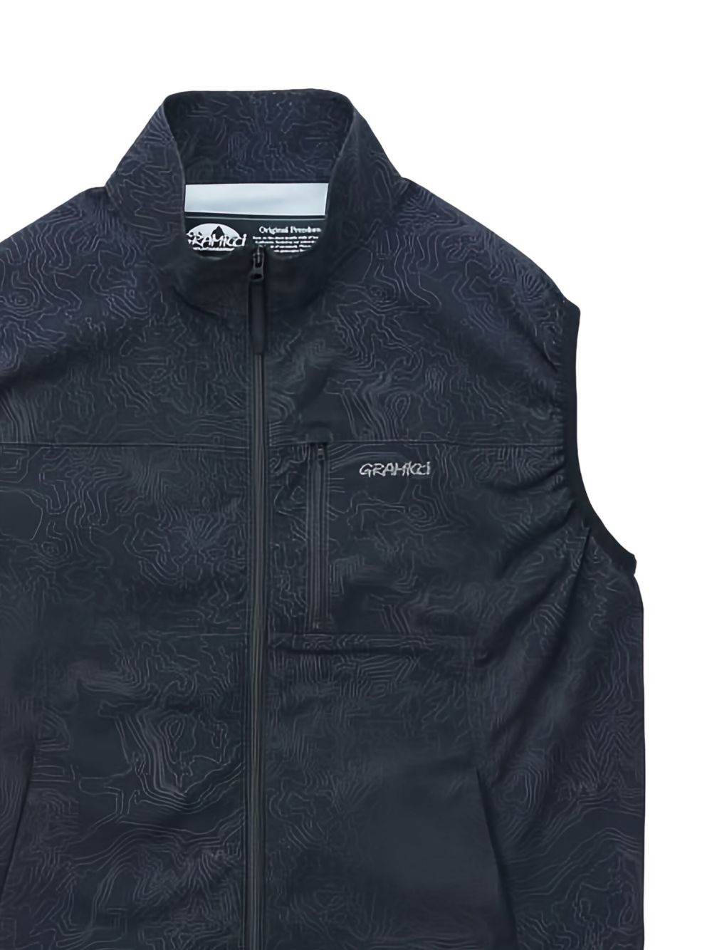 topographic-print zip gilet - 2