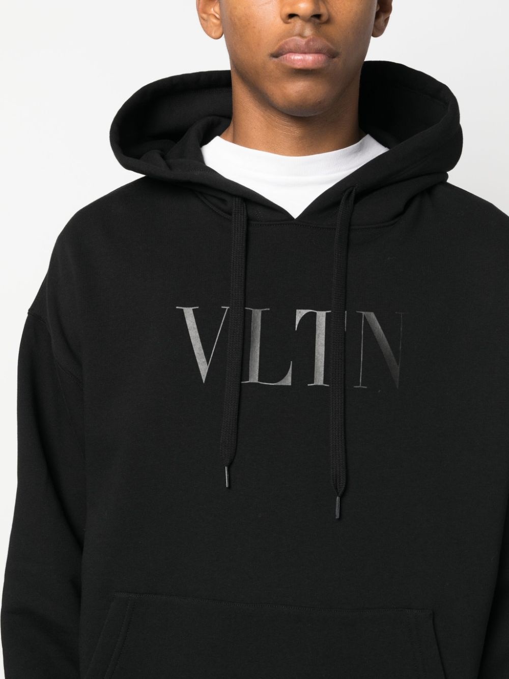 logo-print cotton hoodie - 5