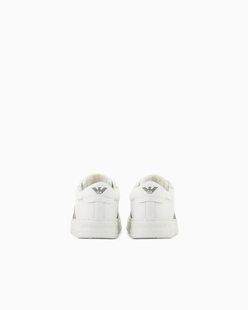 EMPORIO ARMANI Leather sneakers with logo detail outlook