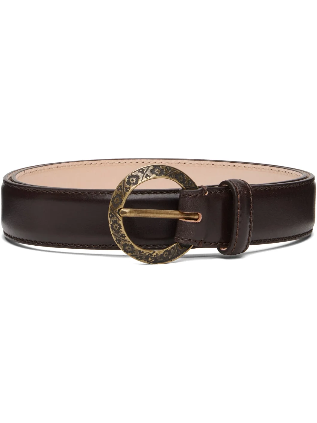 Brown Bridle Calf Leather Western Belt - 1