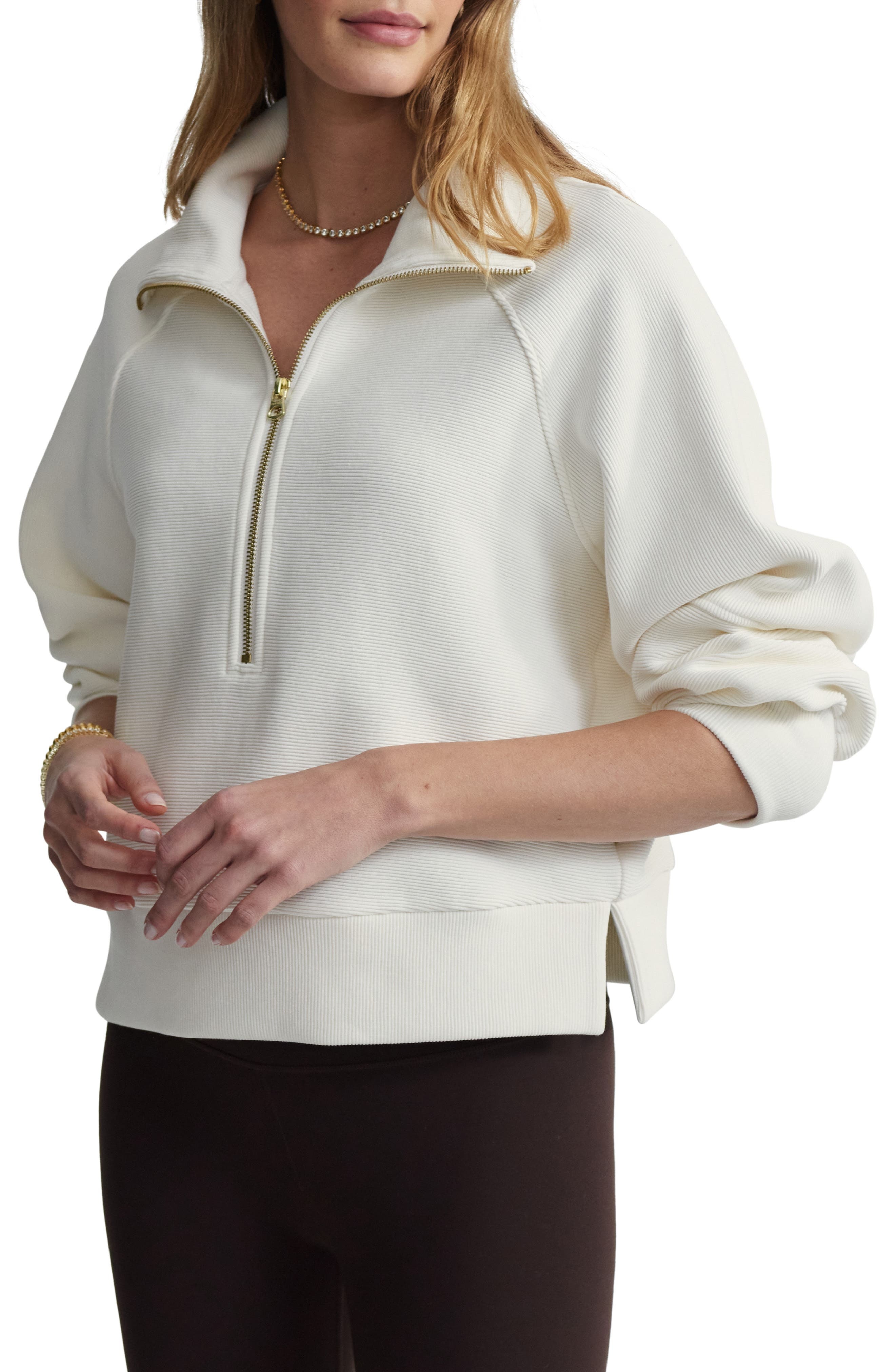 Varley Milano Half-Zip Sweatshirt in Ivory at Nordstrom - 1