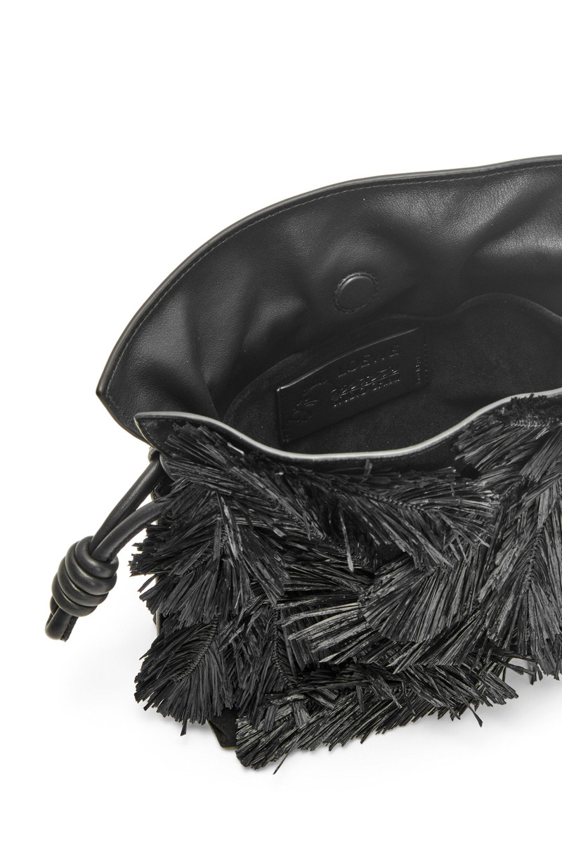 Howl mini Flamenco clutch in suede and raffia 6