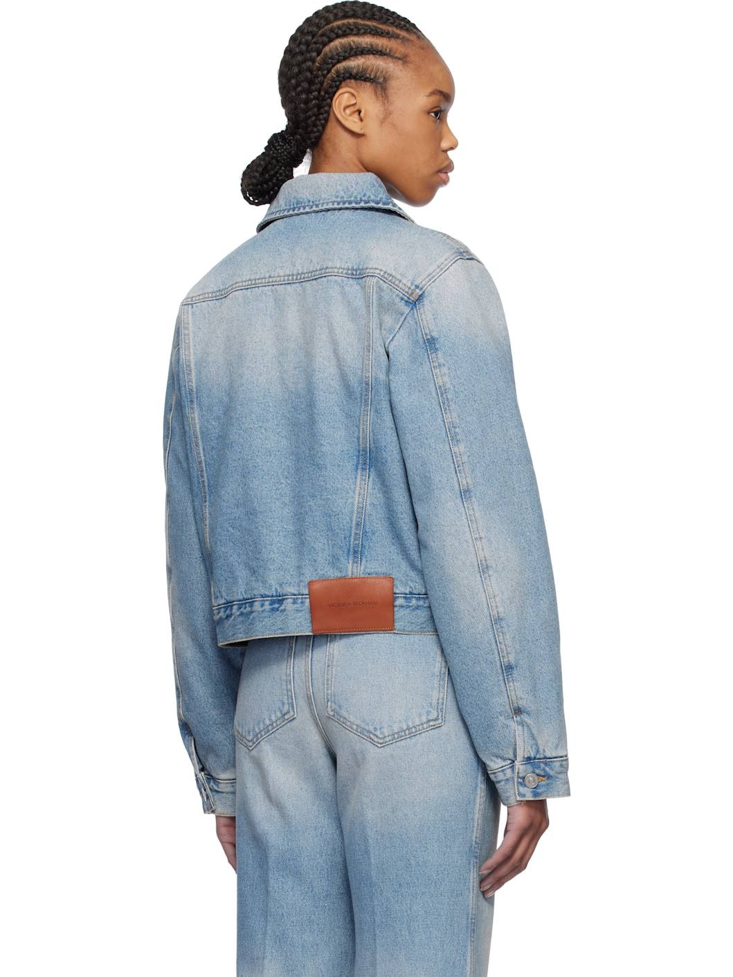 Blue Padded Denim Jacket - 3